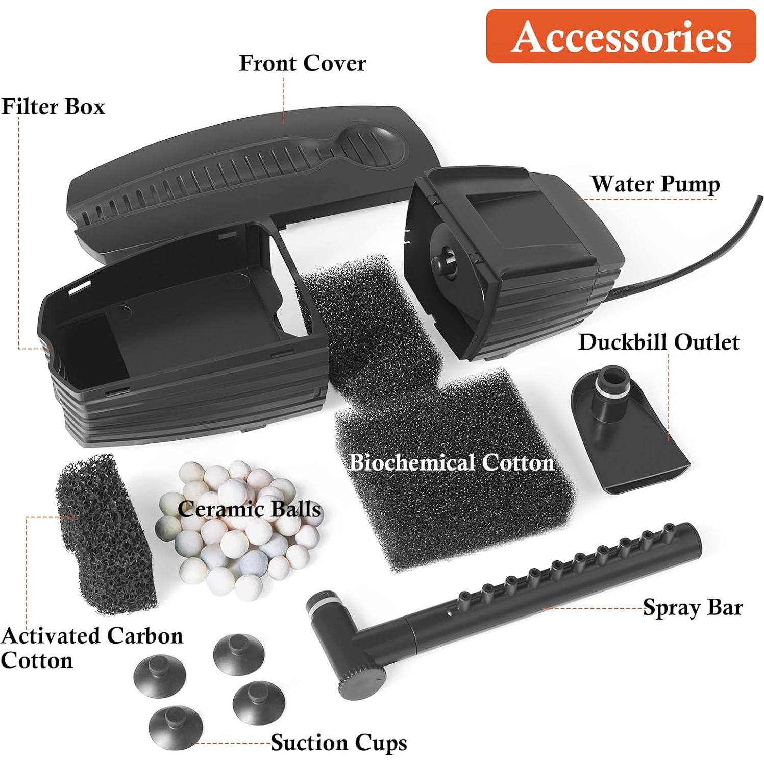 Filtro Interno para Acuario FEDOUR 8W 625L/h Silencioso