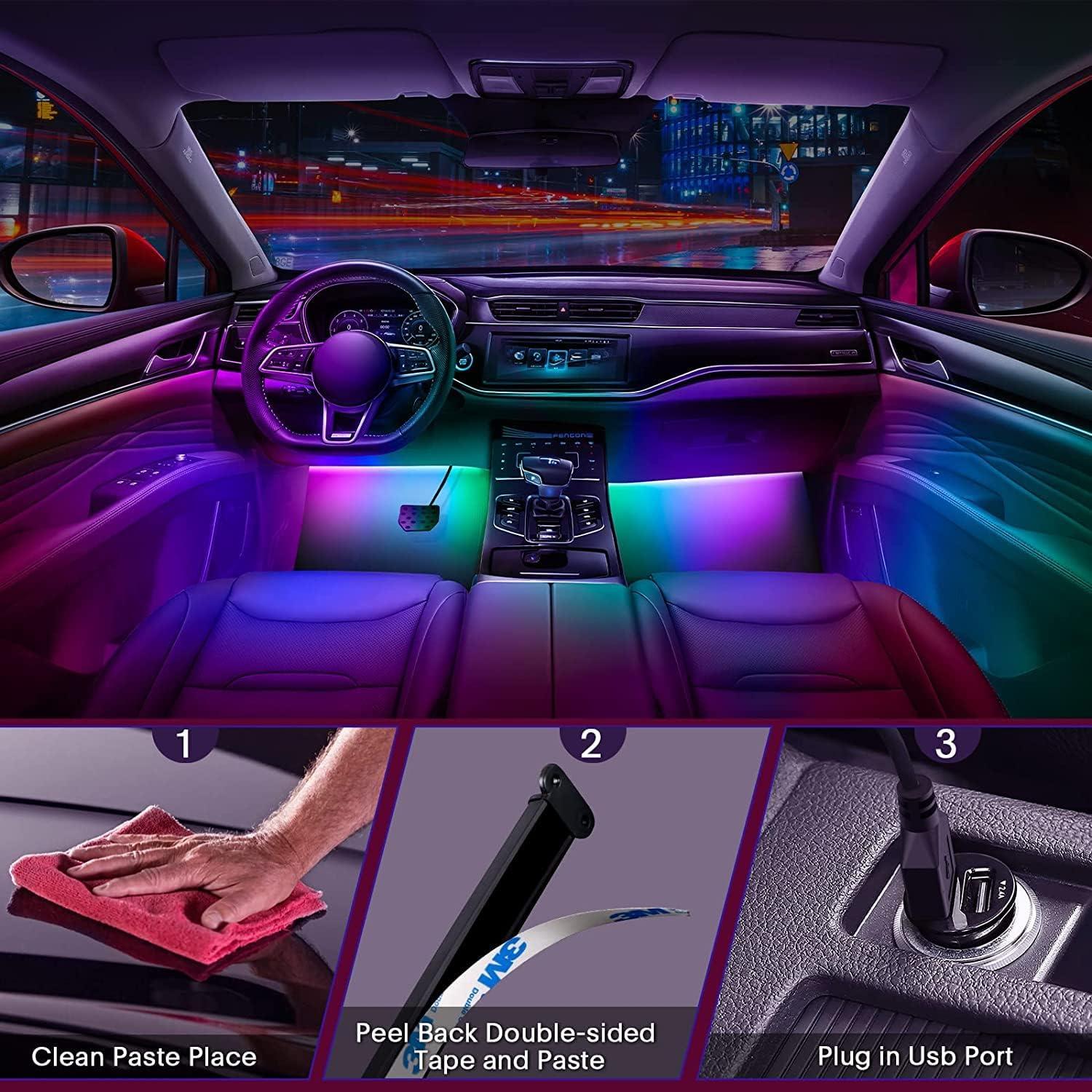 Luces LED interiores Sanwo para coche - 68 LEDs RGBIC, control APP