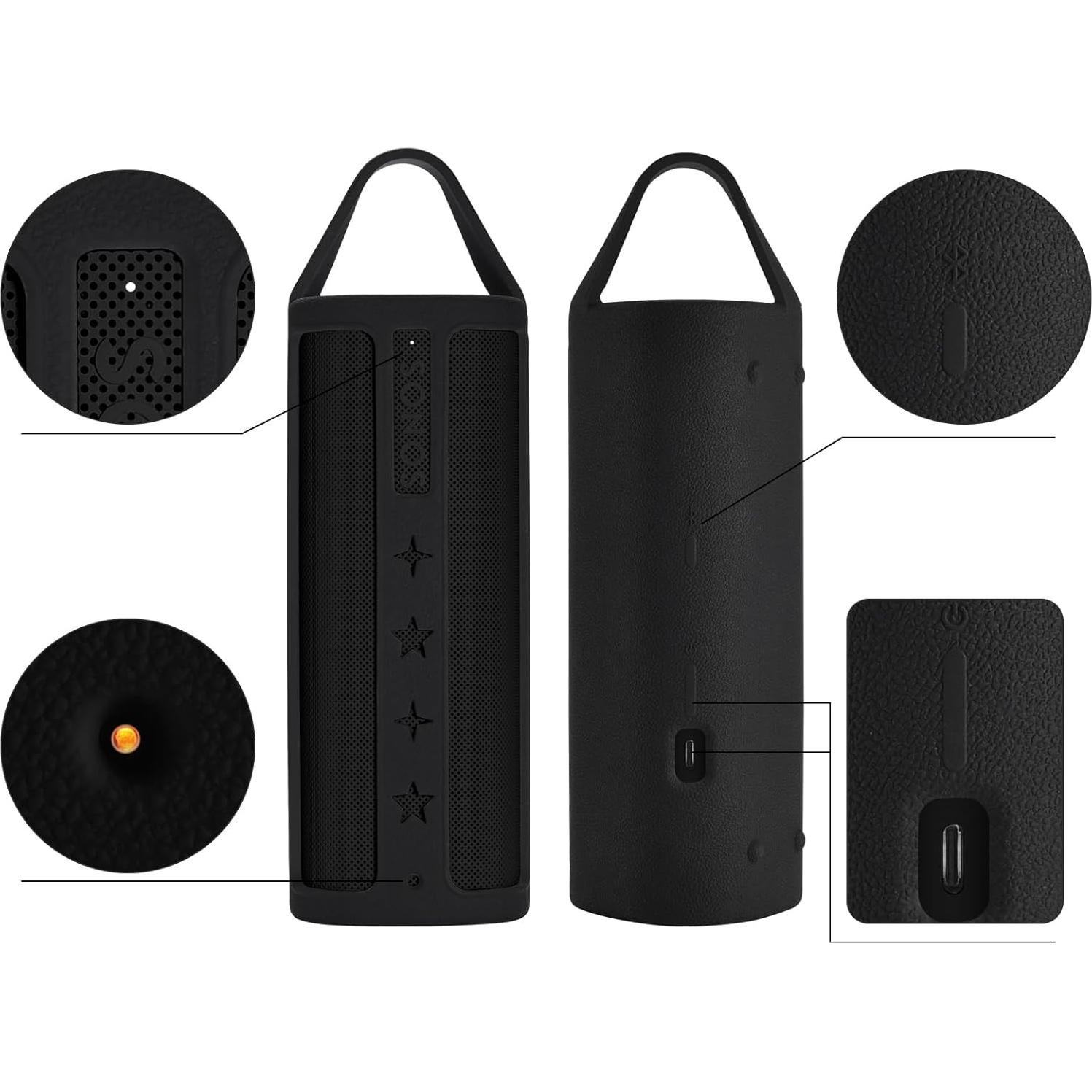 Funda de Silicona Negra para Sonos Roam 2 y Roam - Protección Viaje