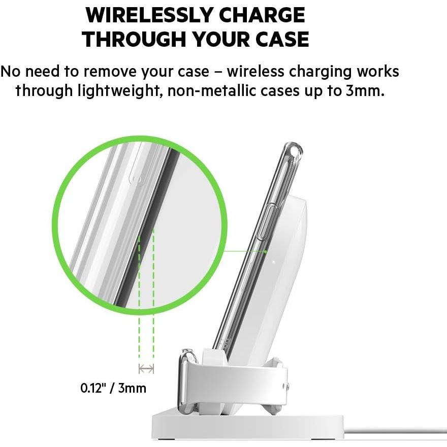 Base de Carga Inalámbrica Belkin 3 en 1 para iPhone y Apple Watch - Blanco