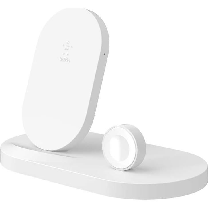 Base de Carga Inalámbrica Belkin 3 en 1 para iPhone y Apple Watch - Blanco