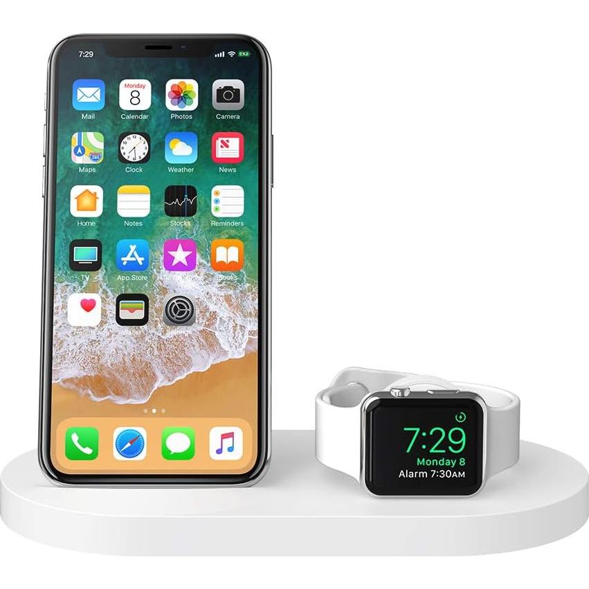 Base de Carga Inalámbrica Belkin 3 en 1 para iPhone y Apple Watch - Blanco