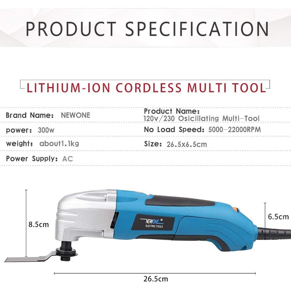 Herramienta Oscilante NEWONE 1.8A con 20 Accesorios