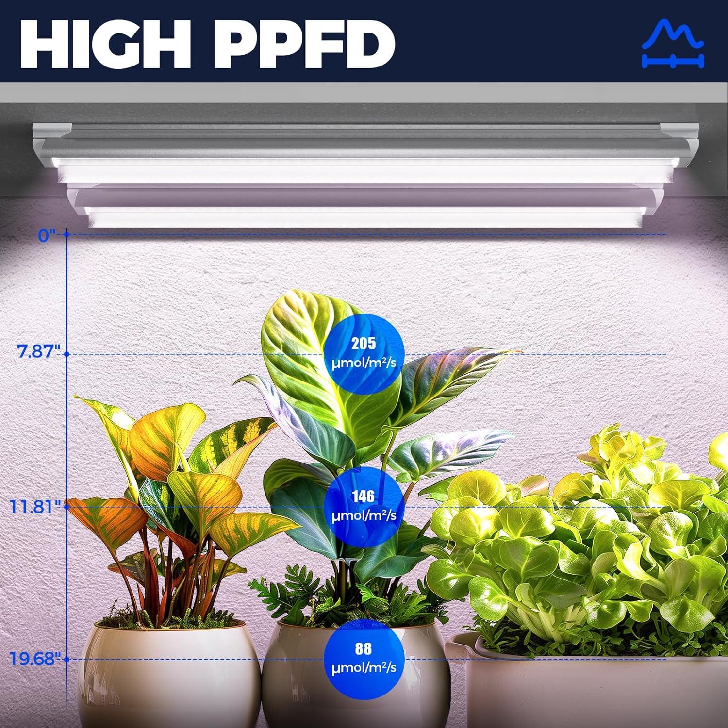 Barrina Luz de Cultivo LED 2FT Espectro Completo 144W - 6 Unidades