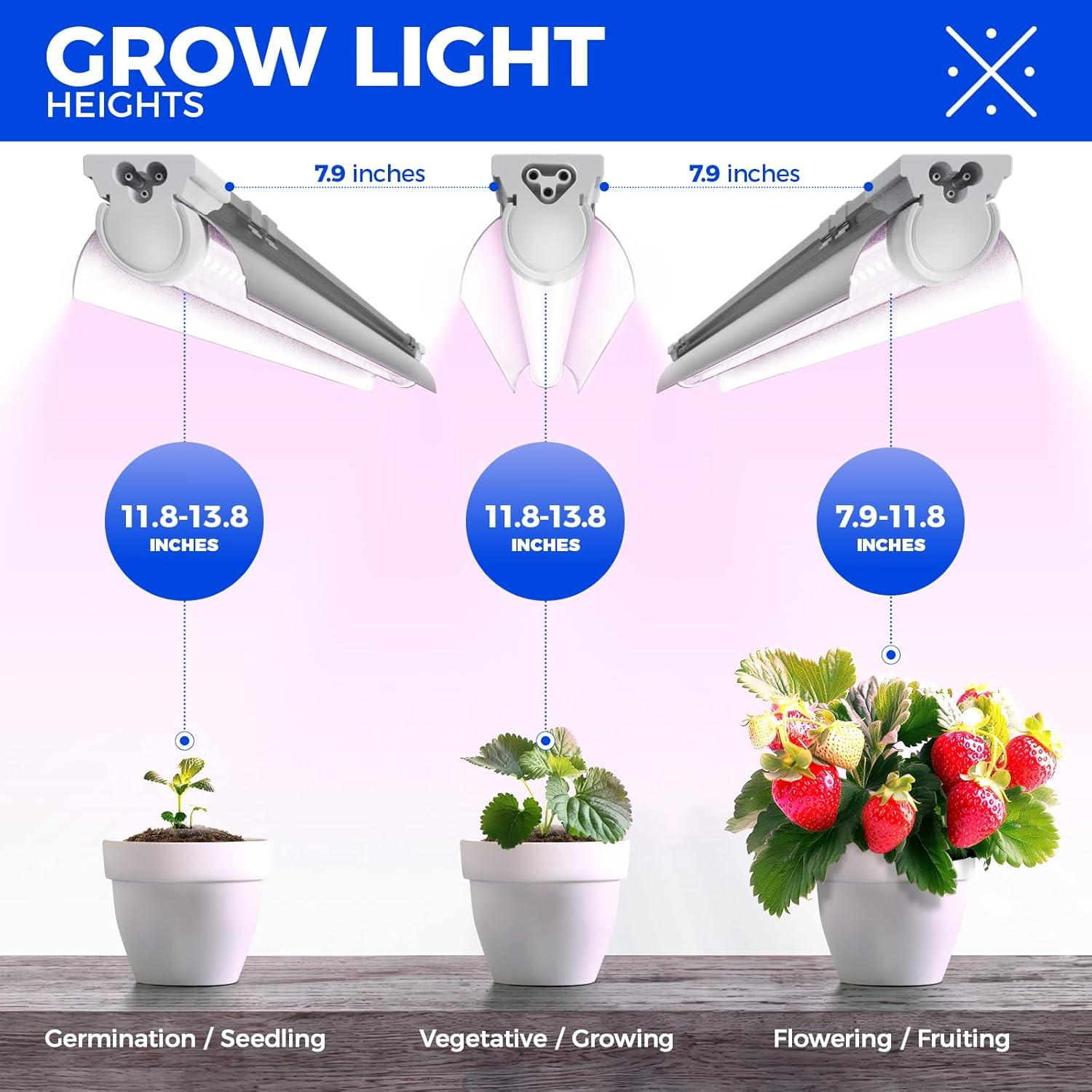 Barrina Luz de Cultivo LED 2FT Espectro Completo 144W - 6 Unidades
