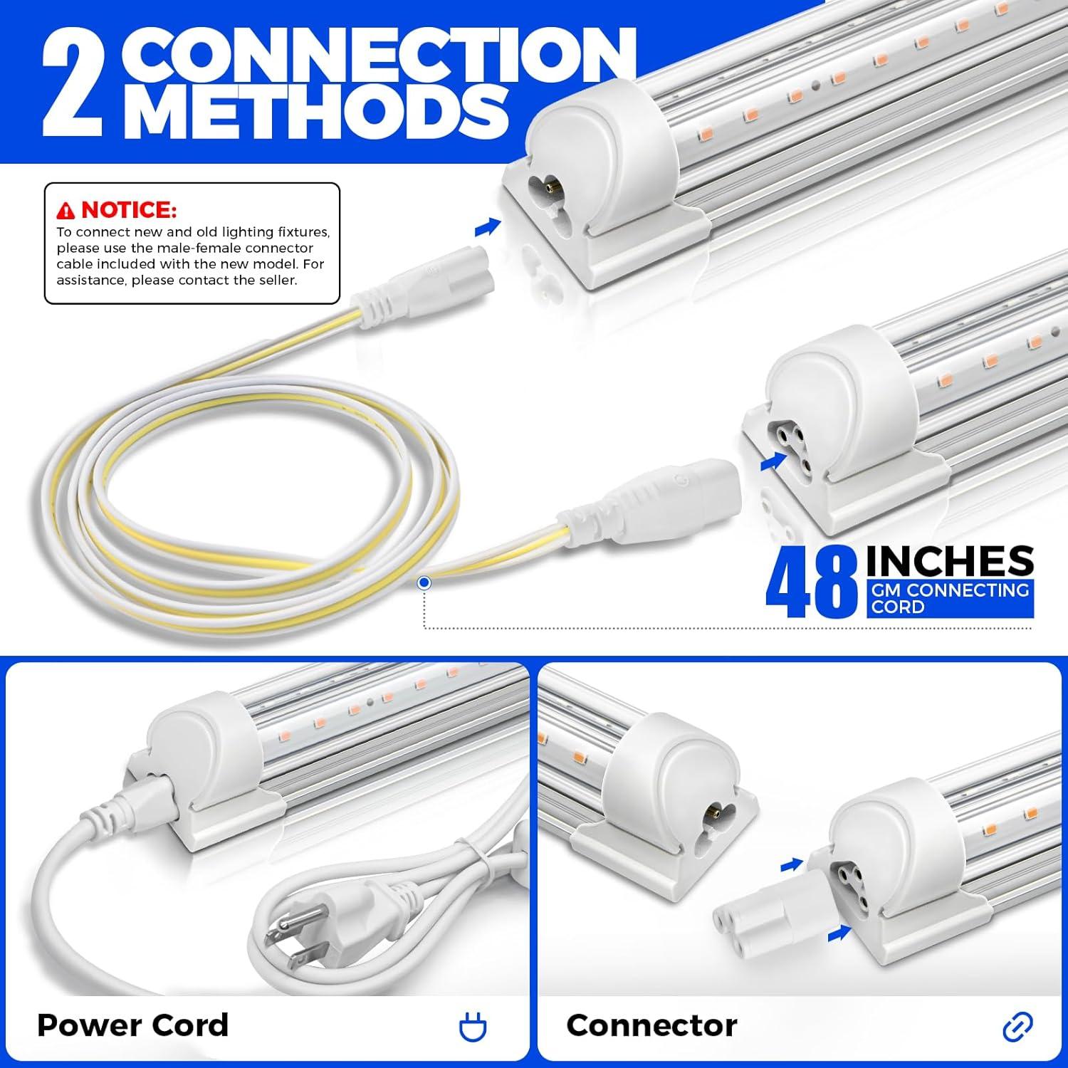 Barrina Luz de Cultivo LED 2FT Espectro Completo 144W - 6 Unidades