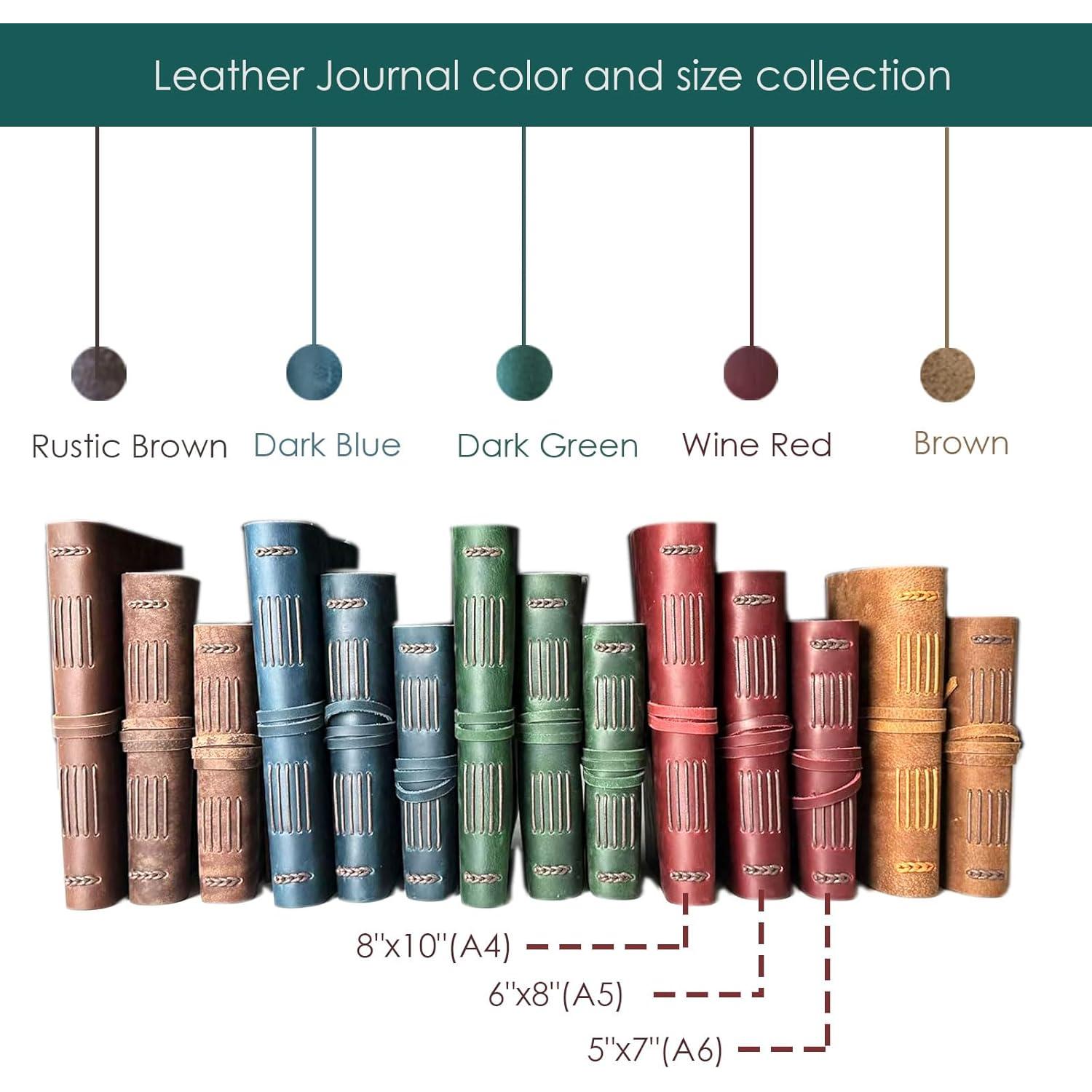 Diario de Cuero Marrón CooLeathor 5x7 Páginas Lisas 240