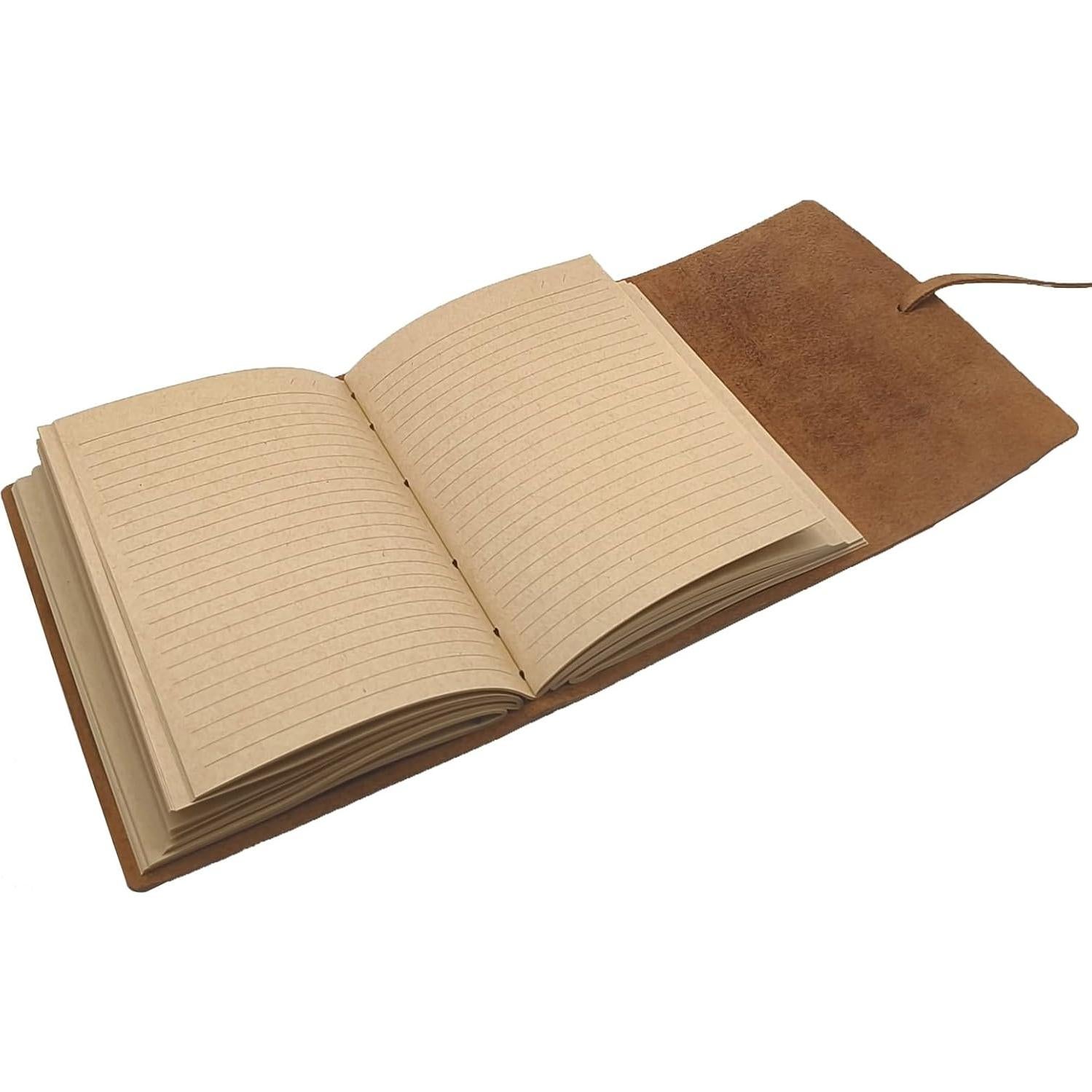 Diario de Cuero Marrón CooLeathor 5x7 Páginas Lisas 240