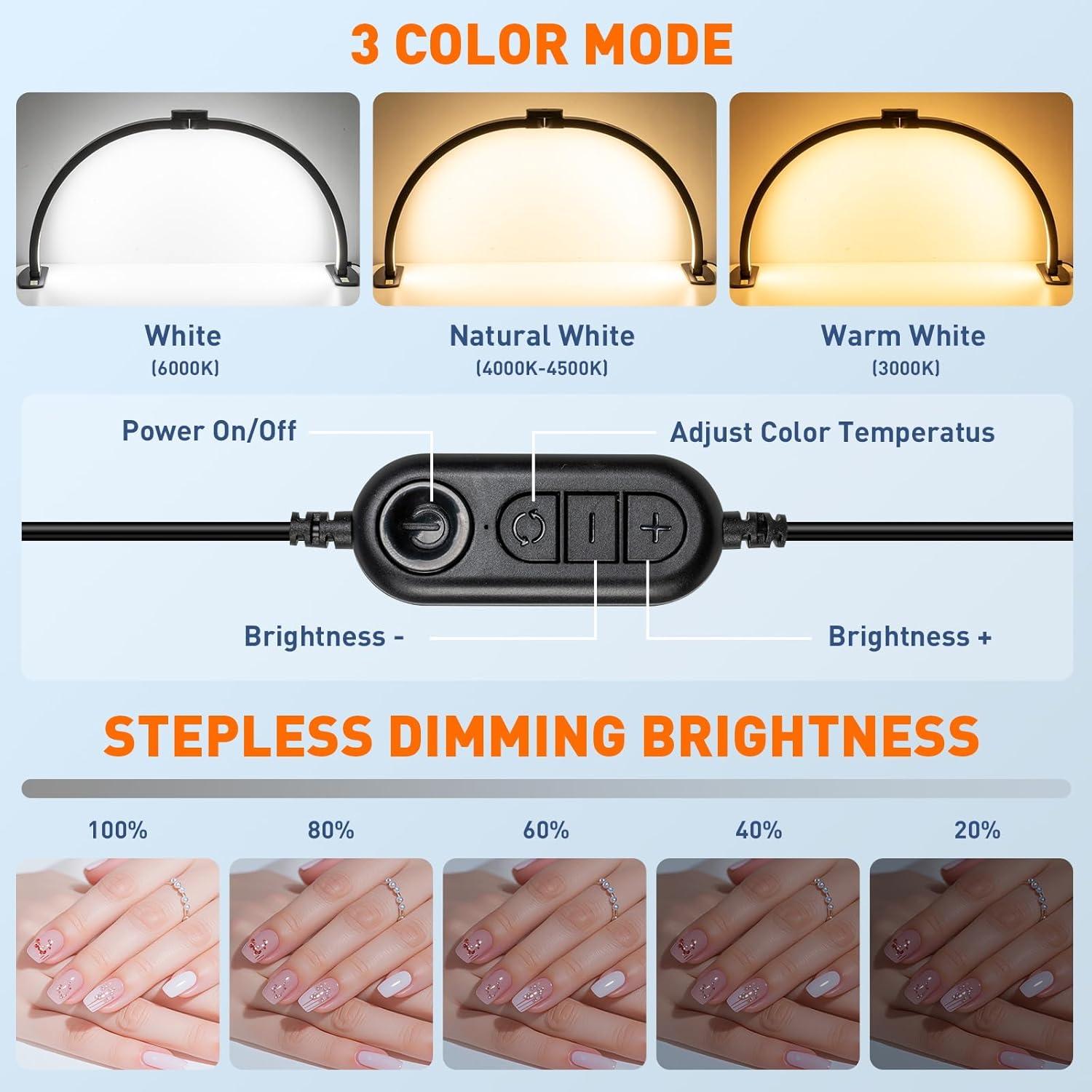 Lámpara de Uñas Plegable KIRKAS 29" (73.66cm) 4700 Lúmenes