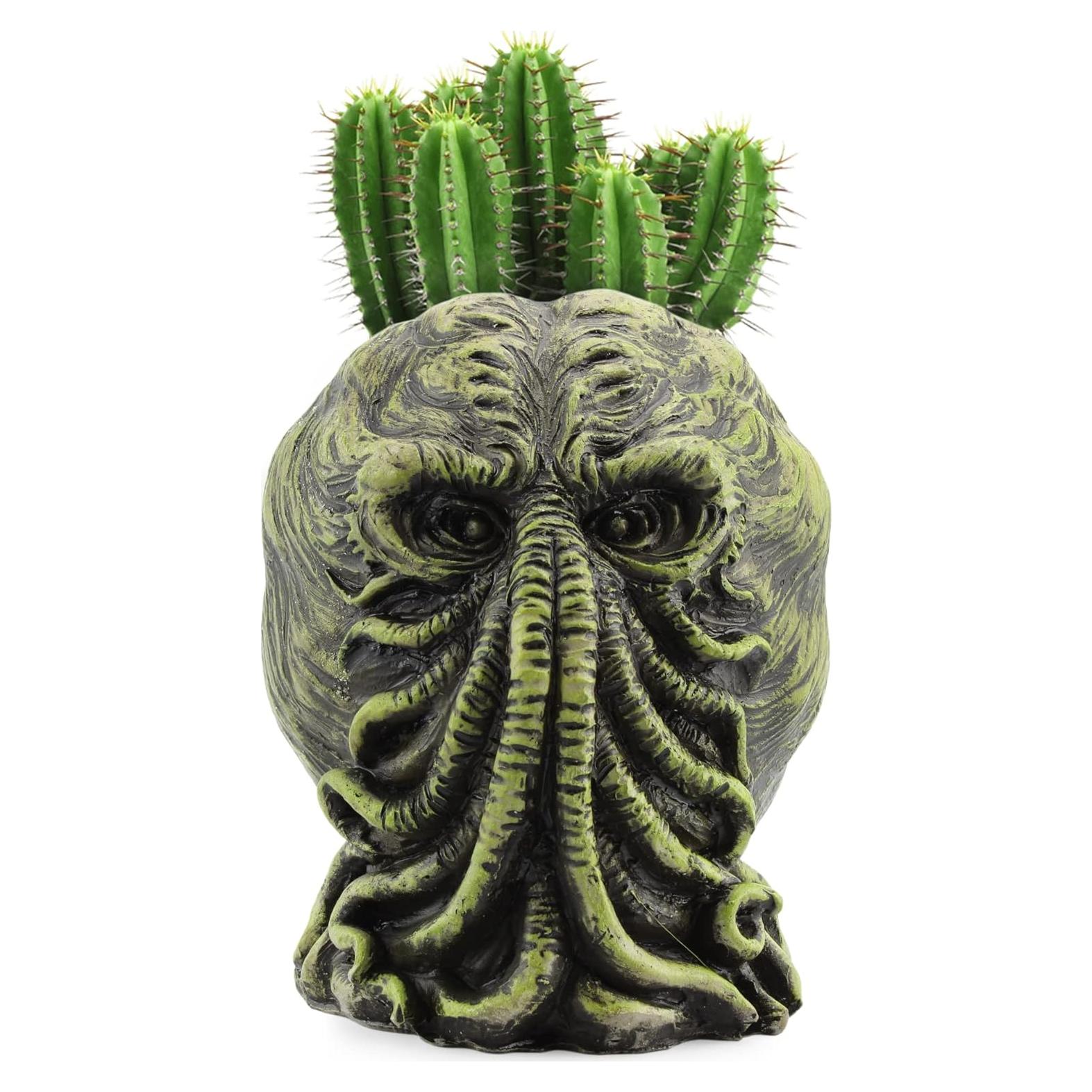 Maceta Cthulhu Toy Vault 10 cm Resina Verde con Negro