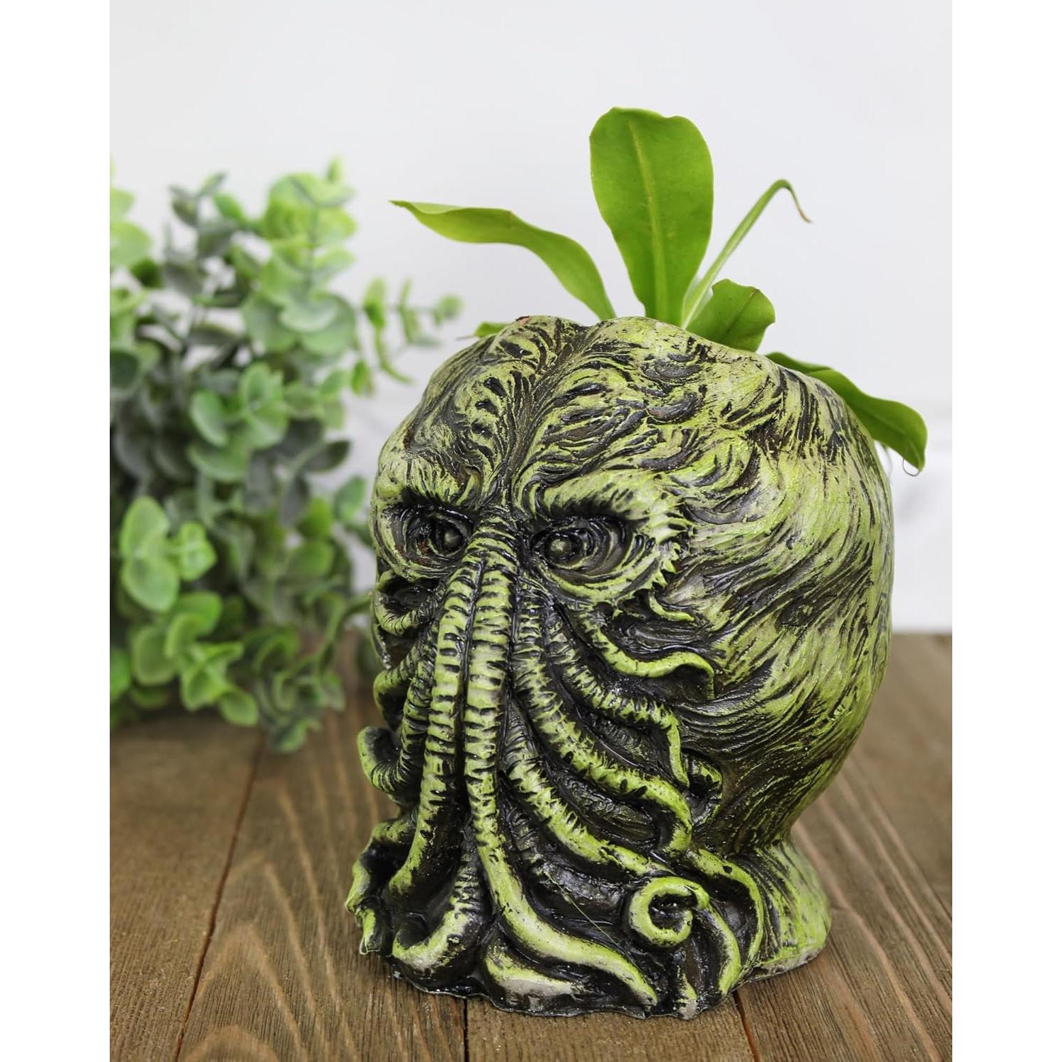 Maceta Cthulhu Toy Vault 10 cm Resina Verde con Negro