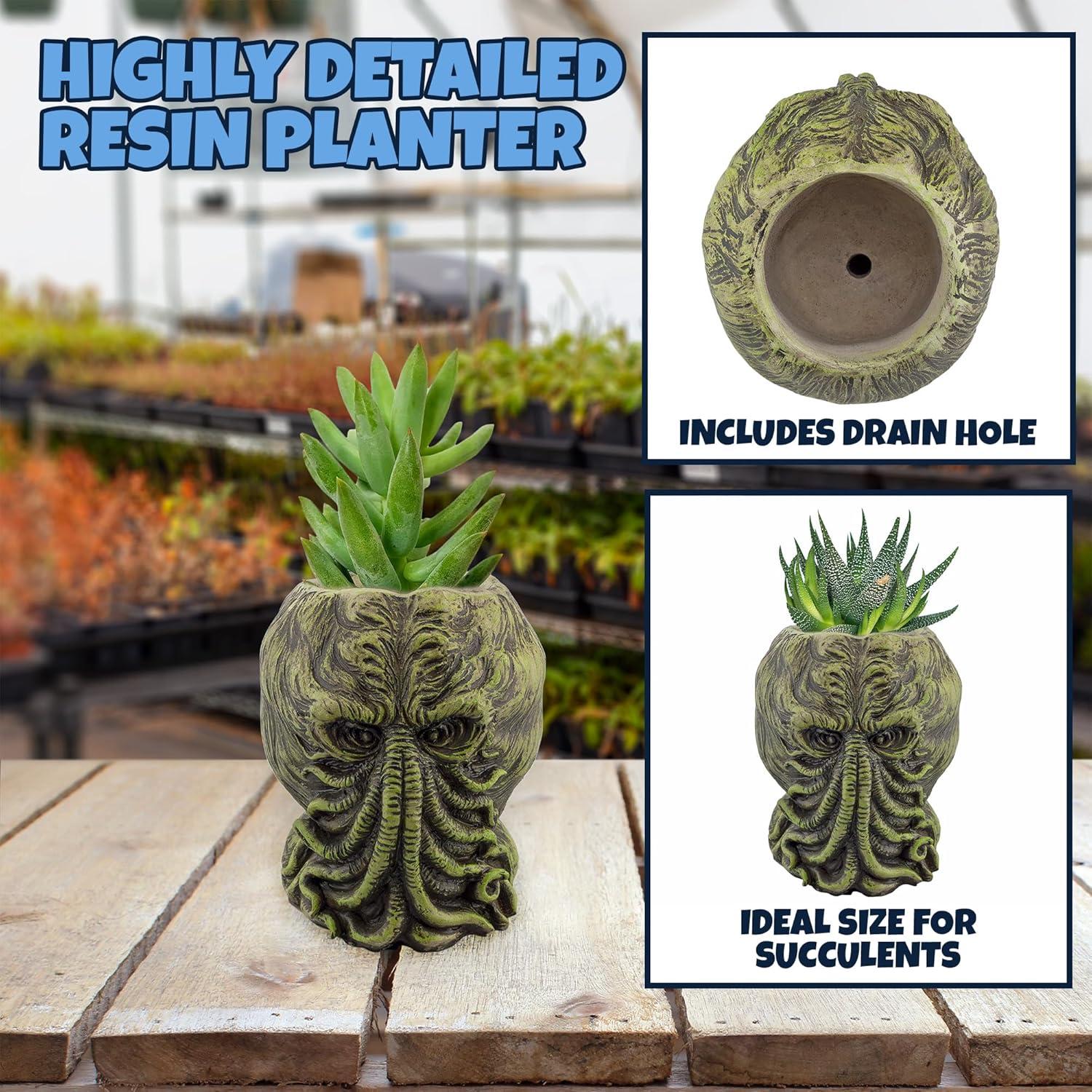 Maceta Cthulhu Toy Vault 10 cm Resina Verde con Negro