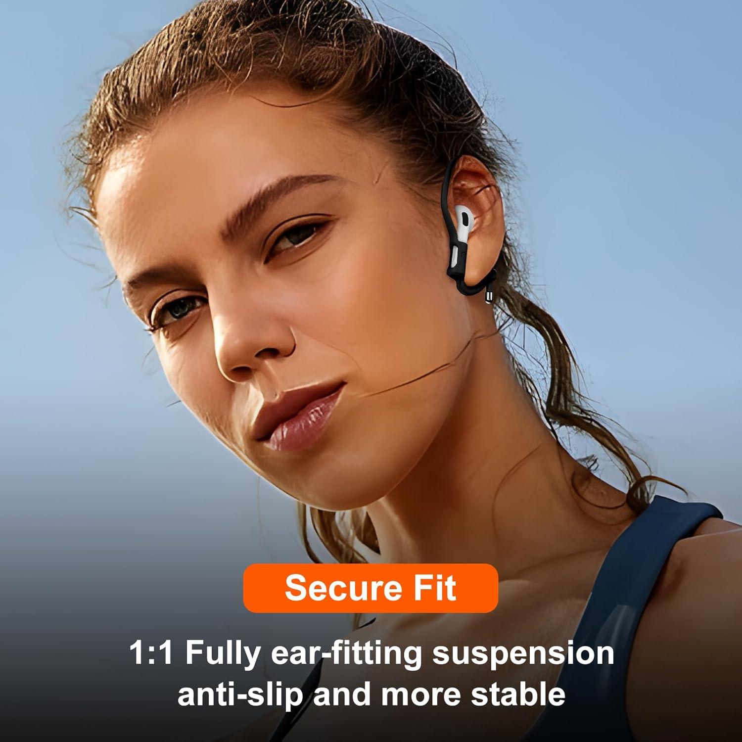 Ganchos para oídos Haireca para AirPods Pro y 1-4 - Negro