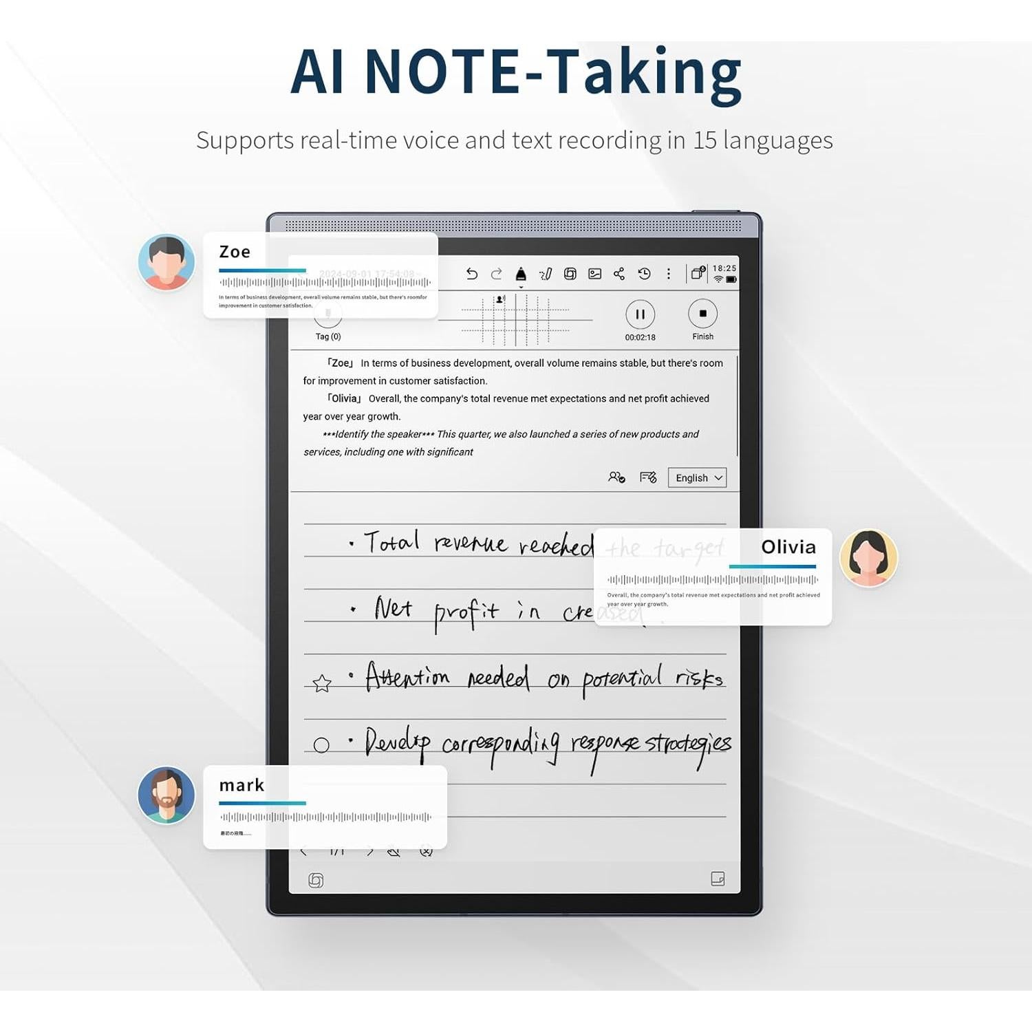 Tableta de Toma de Notas iFLYTEK AINOTE Air 2 8.2" E Ink