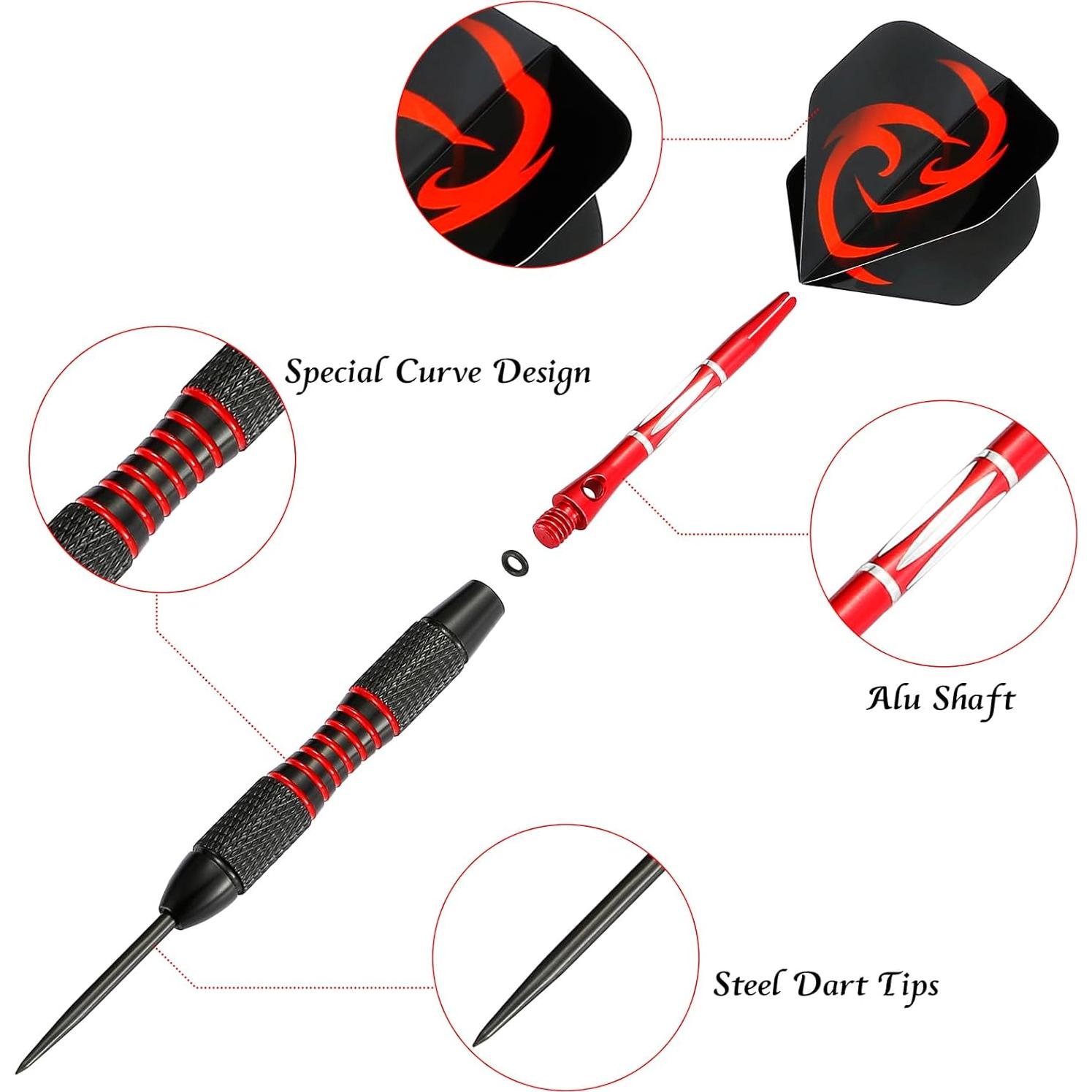 Juego de Dardos Profesional Winsdart 12 Piezas con Barriles de Hierro