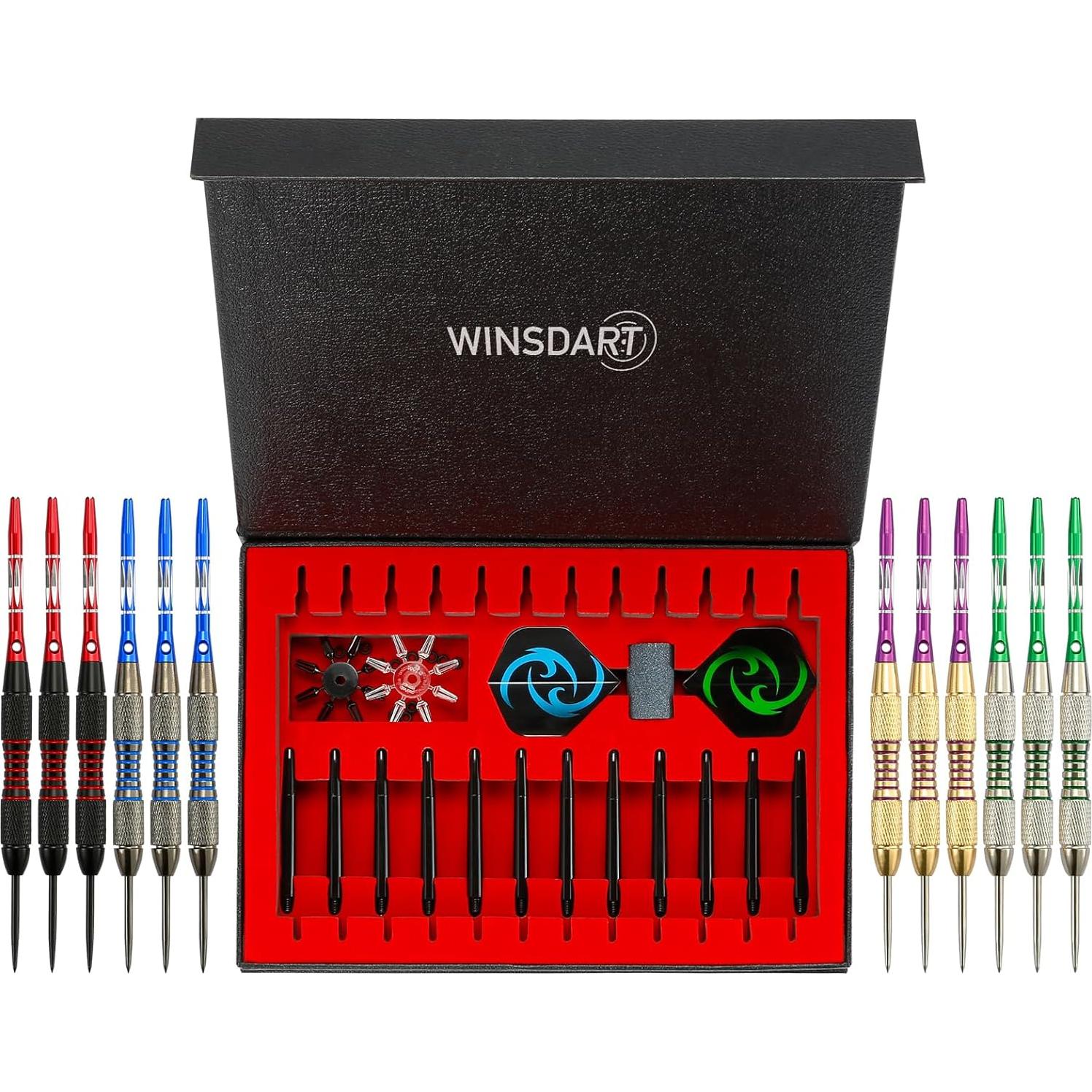 Juego de Dardos Profesional Winsdart 12 Piezas con Barriles de Hierro