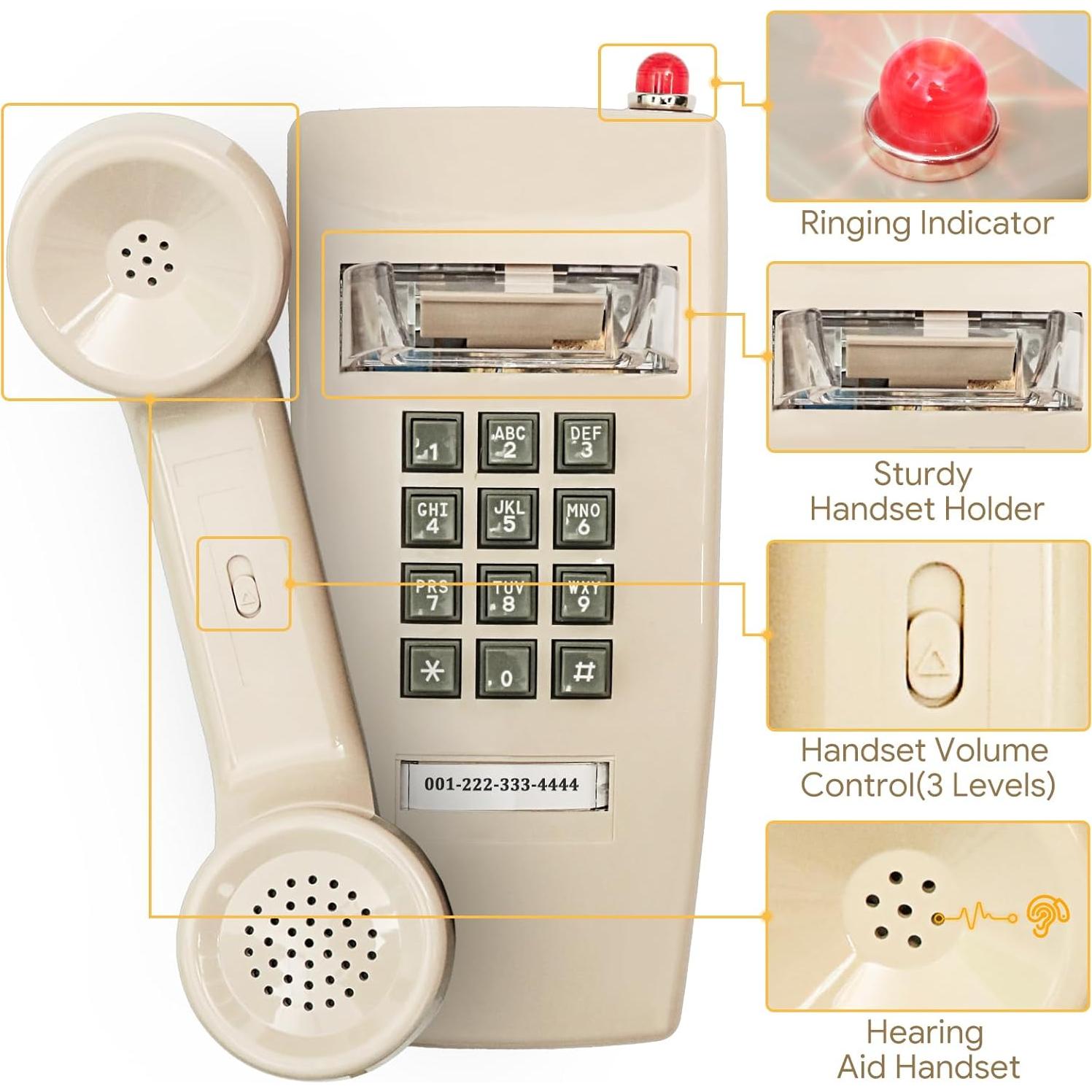 Teléfono de Pared Retro Sangyn SY-HA41T25 Beige con Timbre