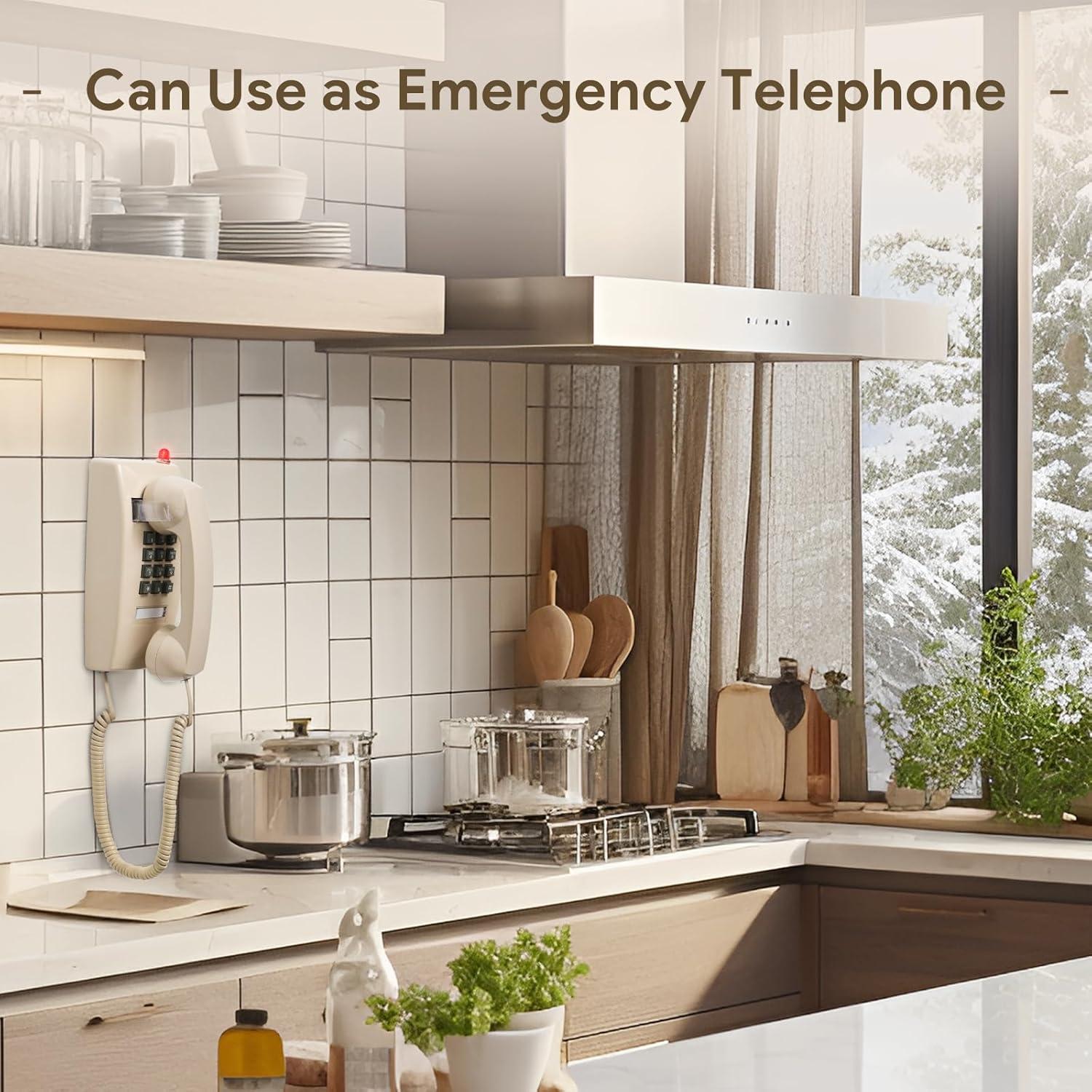 Teléfono de Pared Retro Sangyn SY-HA41T25 Beige con Timbre