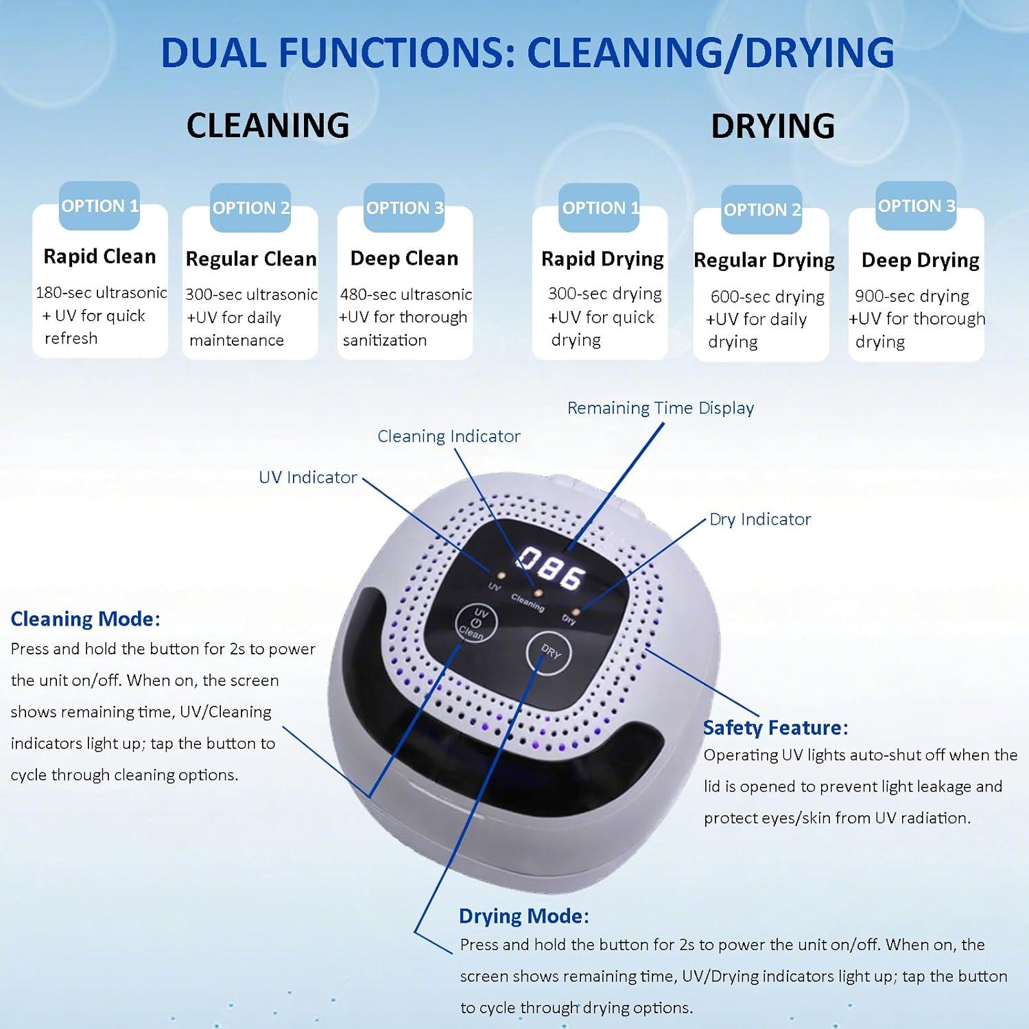 Limpiador Ultrasonico GOOLSUN 2025 con Ventilador Secador 45kHz