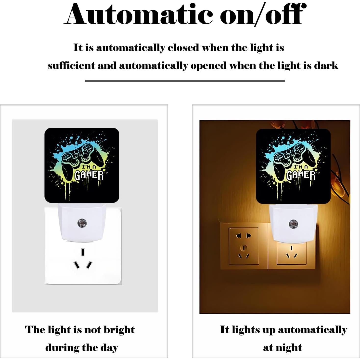 Luz Nocturna Enchufable FSHVQKD Soy un Gamer 11.5x7.5x5 cm