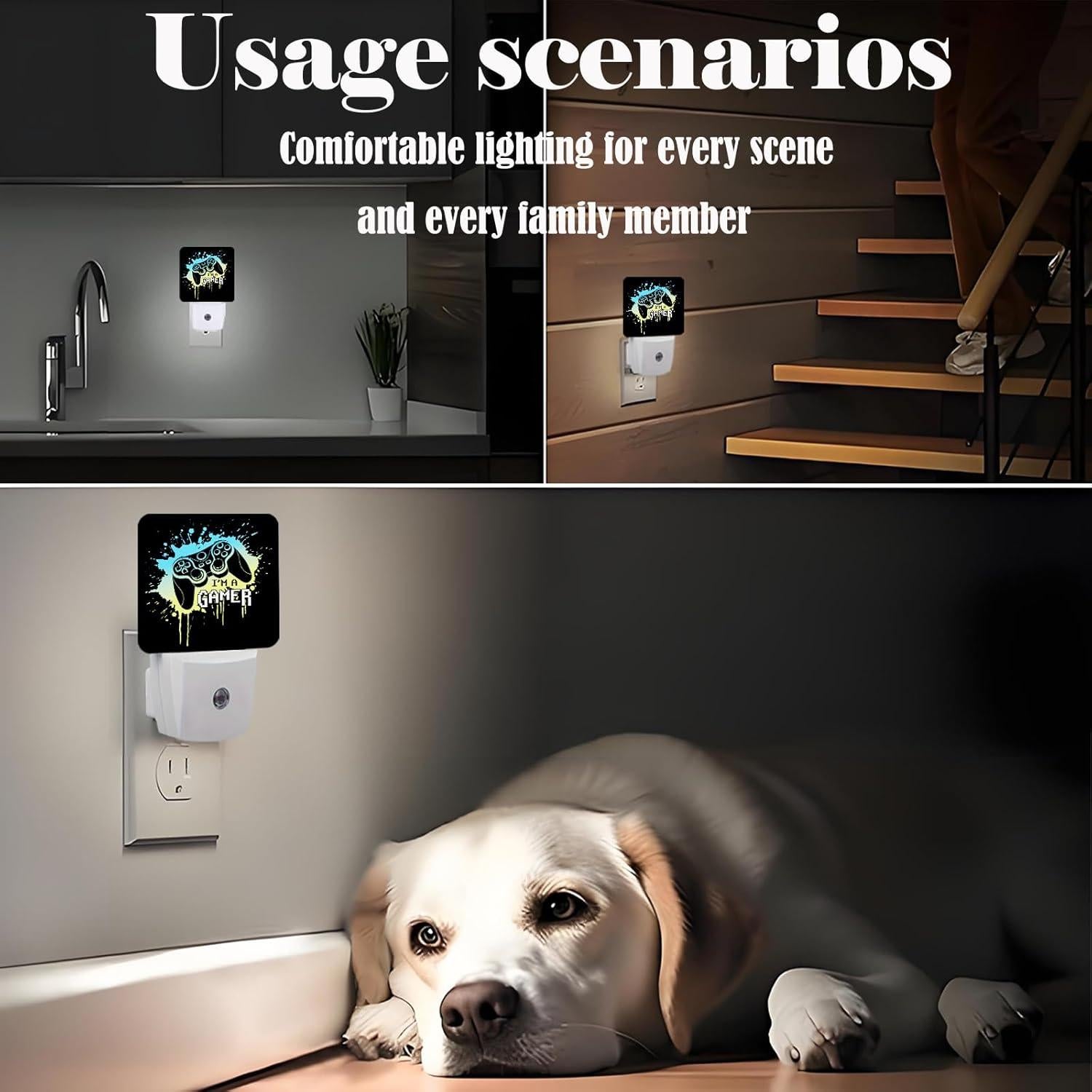 Luz Nocturna Enchufable FSHVQKD Soy un Gamer 11.5x7.5x5 cm