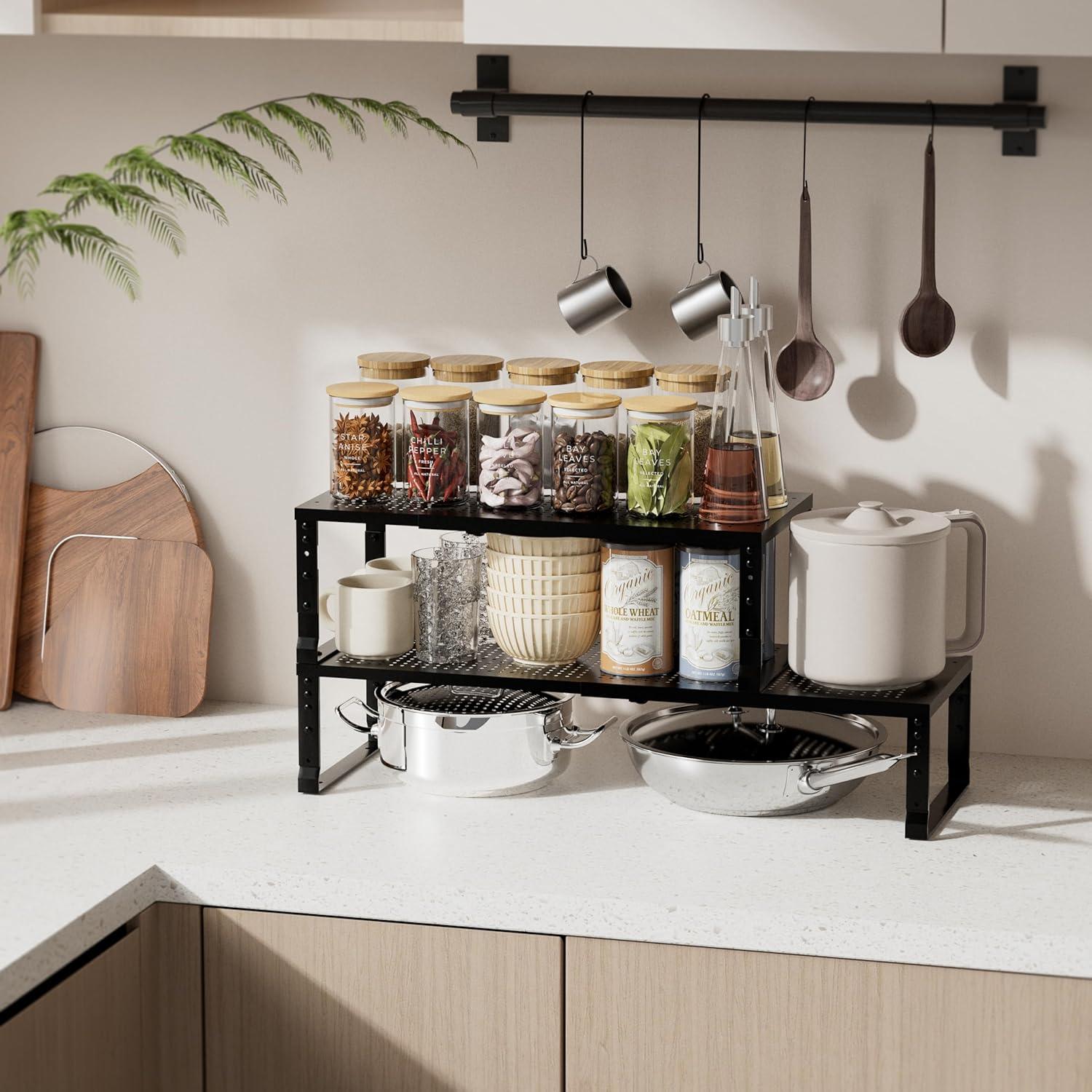 Organizador de Especias Expandible Zilvando - Estante Metálico Ajustable