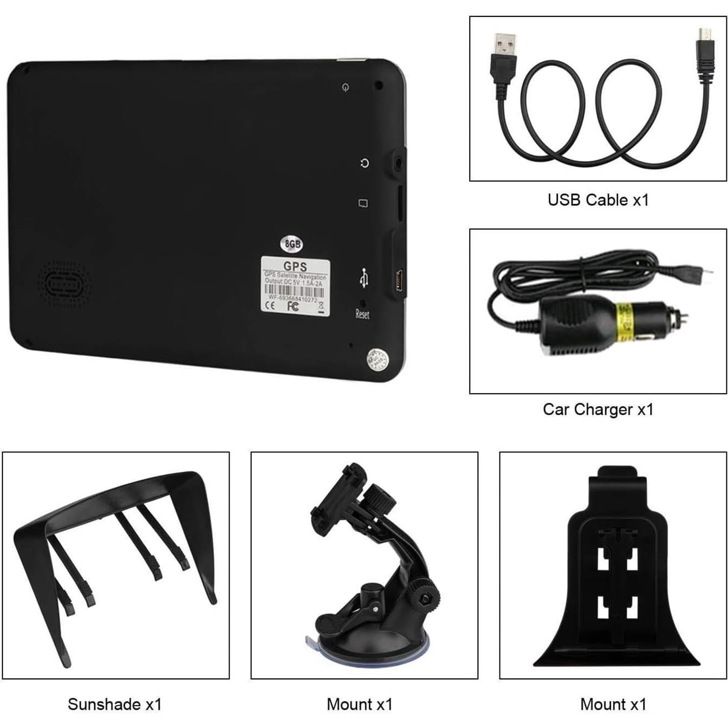 GPS para Automóvil LONGRUF 7" Pantalla Táctil Mapa 2025