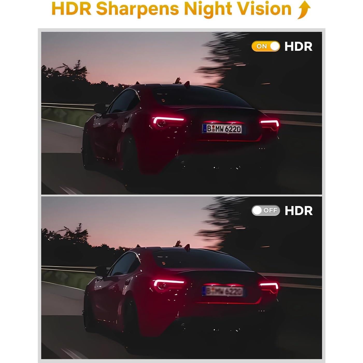 Cámara Dash GKU 4K 60fps Delantera y Trasera con GPS