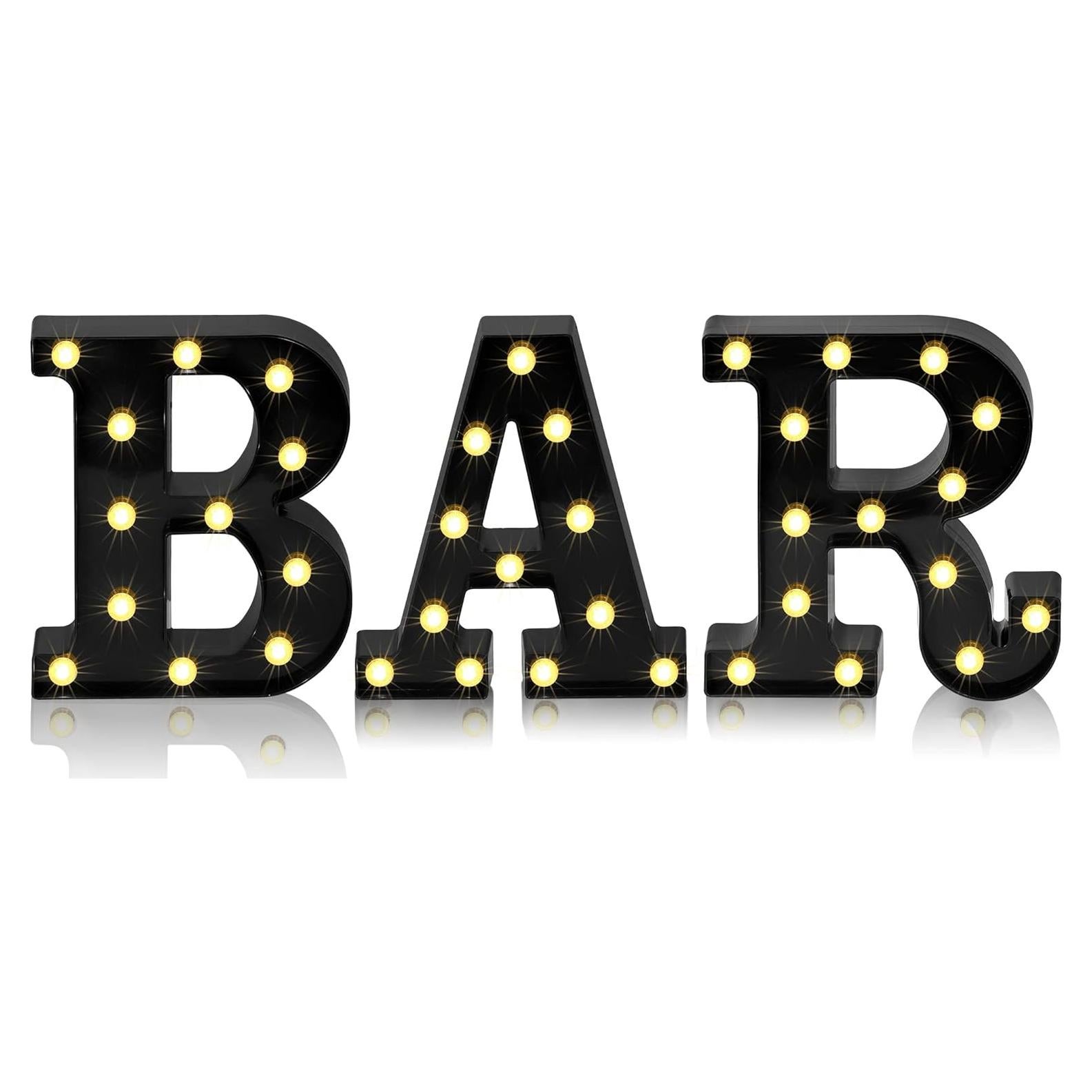 Mudder 3 Piezas Luz LED Letras BAR para Decoración de Bar