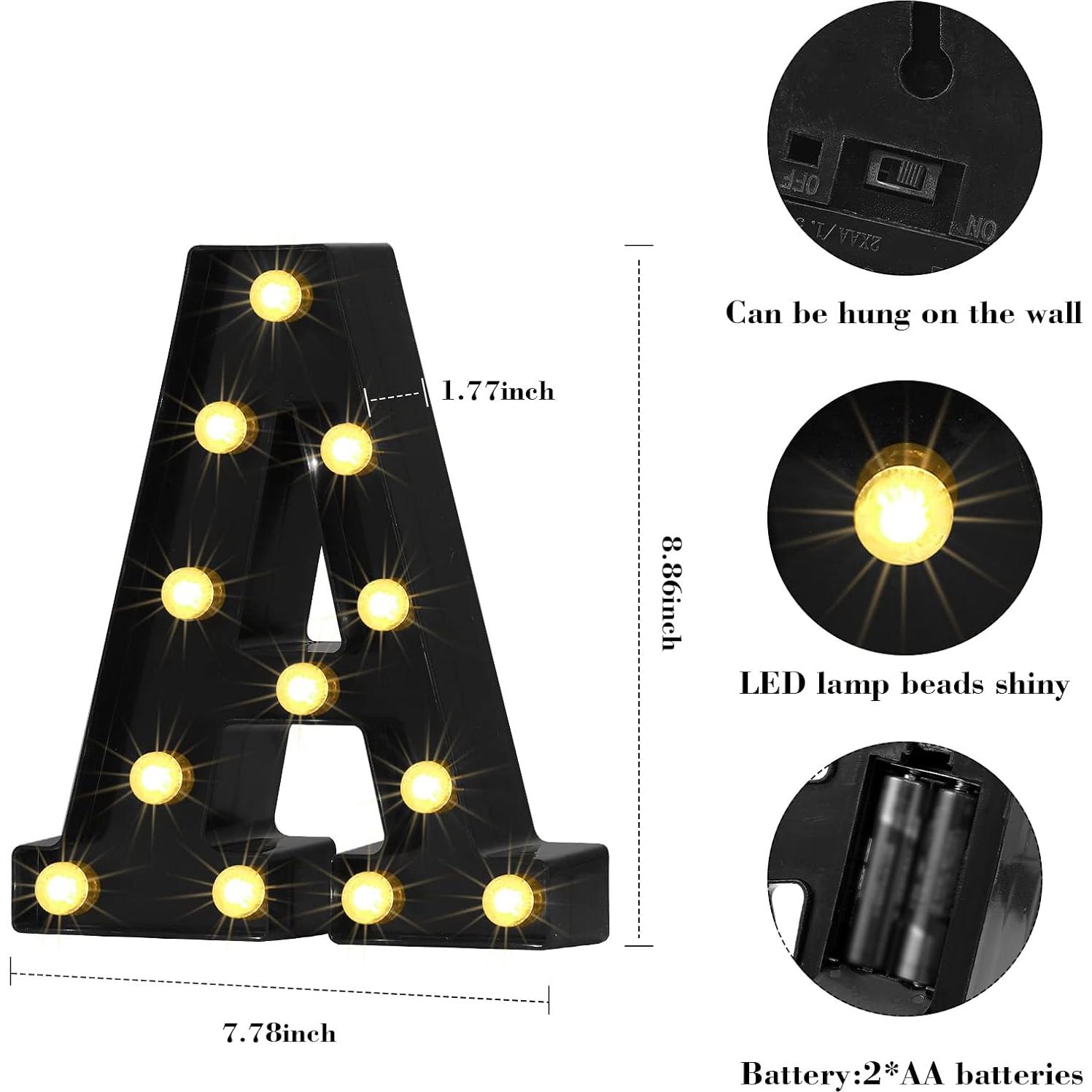 Mudder 3 Piezas Luz LED Letras BAR para Decoración de Bar