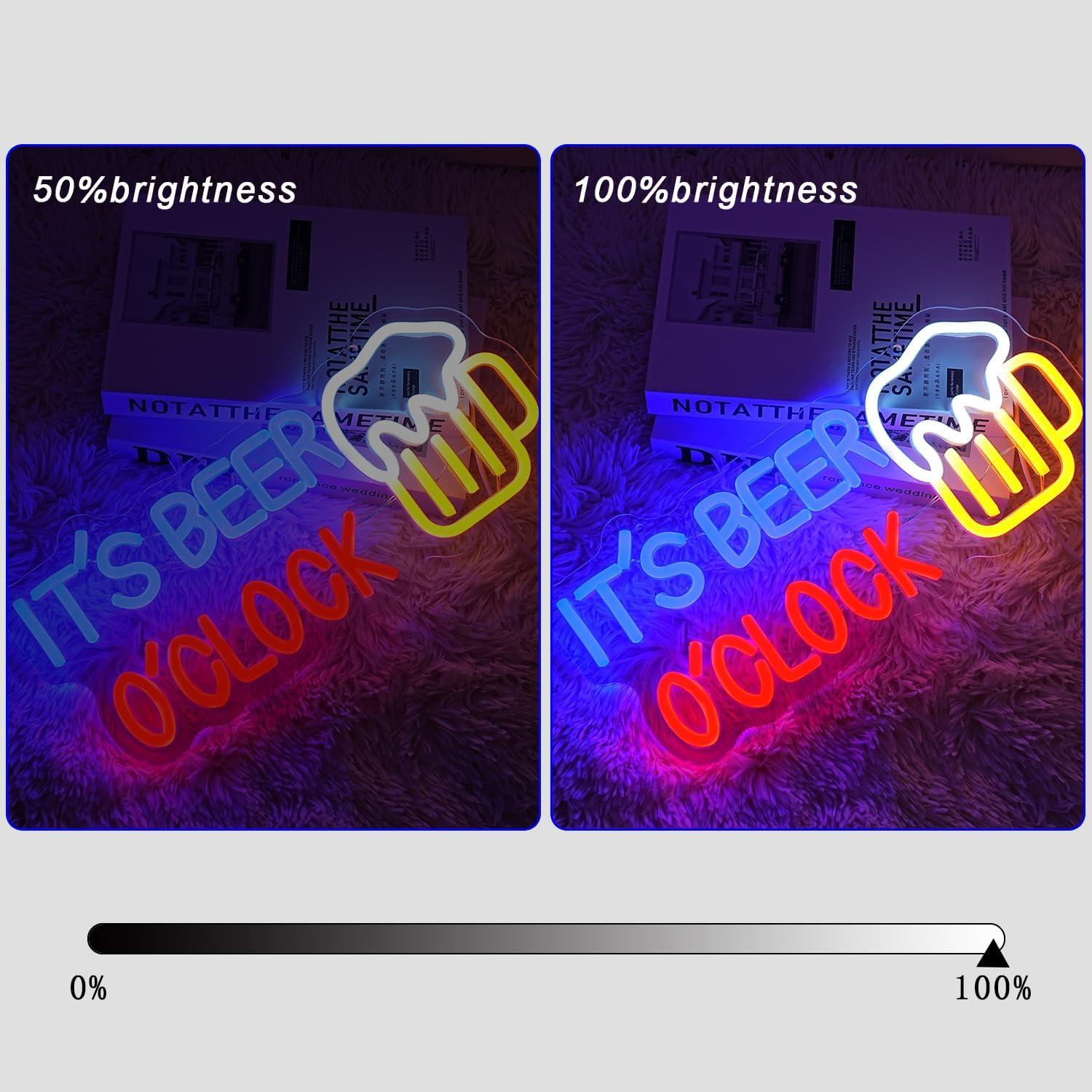 Cartel Neón 'Es Hora de Cerveza' LED Regulable Gyaksjm 36.83x16.26cm