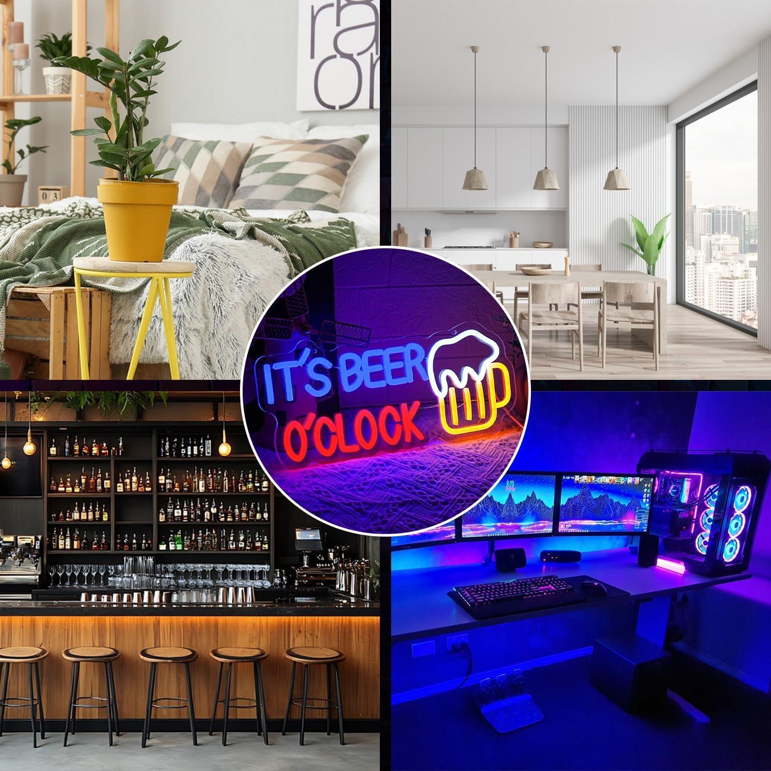 Cartel Neón 'Es Hora de Cerveza' LED Regulable Gyaksjm 36.83x16.26cm