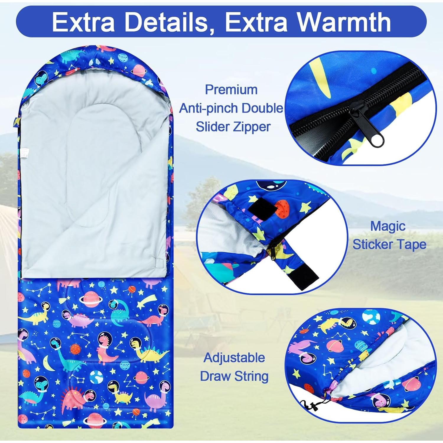 Saco de dormir Fanfanwin 3 estaciones niños 185x70cm azul