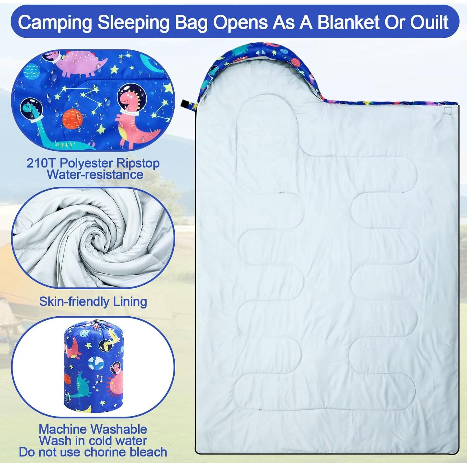 Saco de dormir Fanfanwin 3 estaciones niños 185x70cm azul