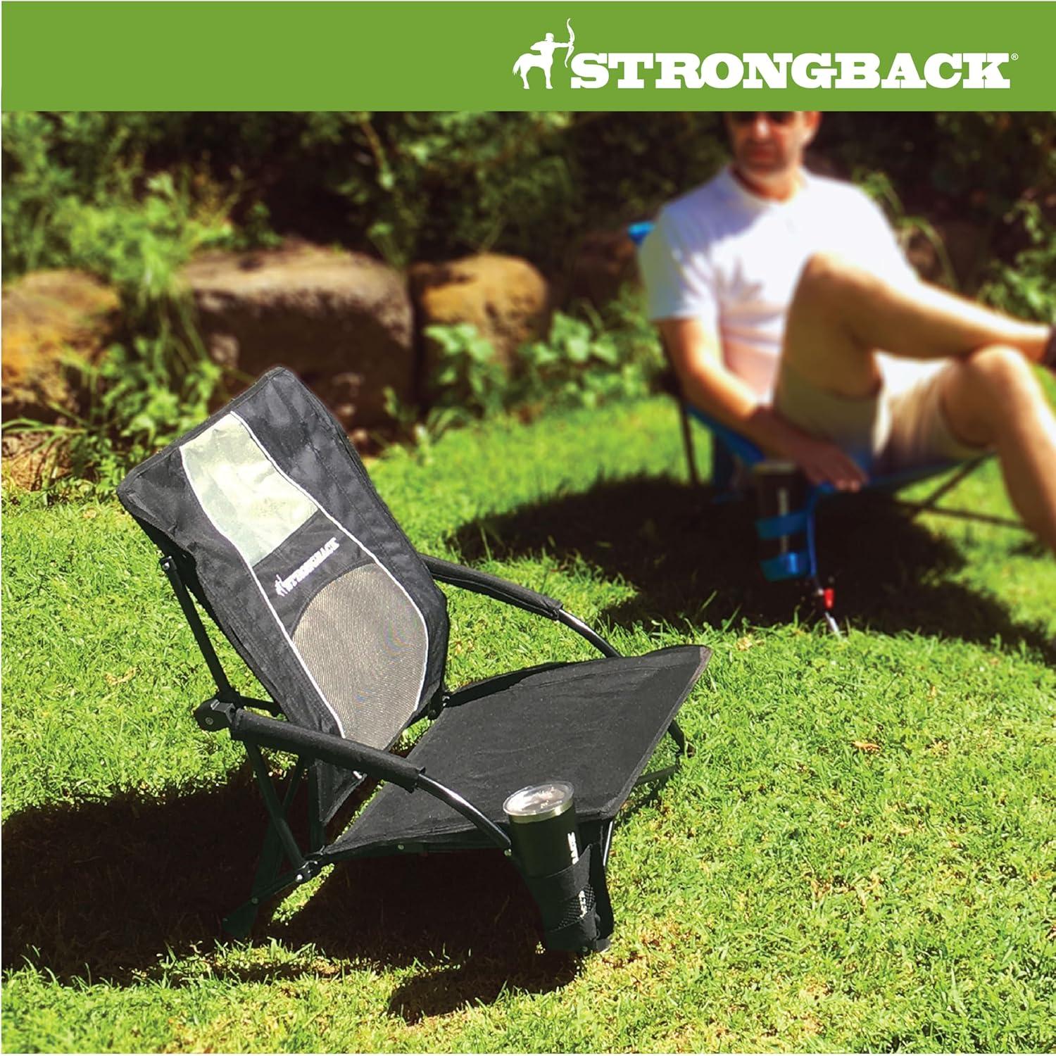 Silla de Playa Plegable STRONGBACK con Soporte Lumbar - Negra