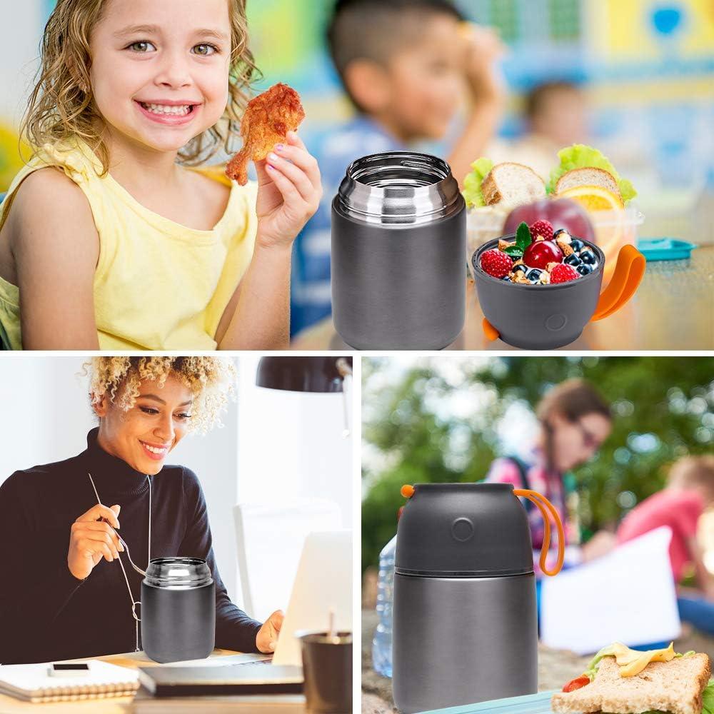 MAXSO 2 Tarros de Comida Termo Aislados 0.68L y 0.48L Gris