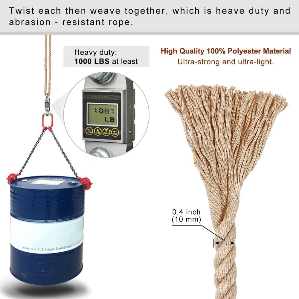 Cuerda Ajustable para Columpio de Árbol SELEWARE 101.6 cm - 2 Paquete