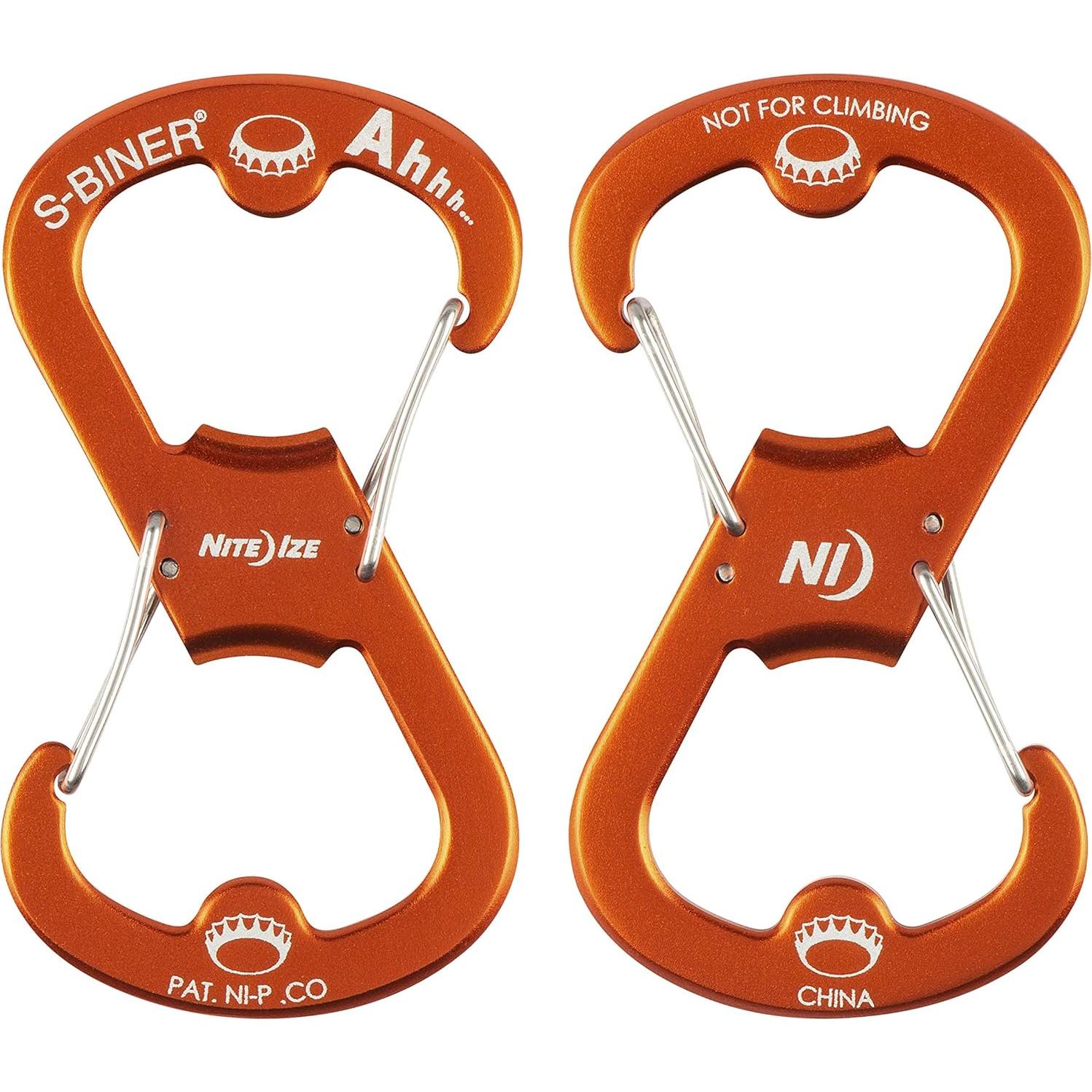 NITE IZE S-Biner Ahhh - Mosquetón Doble con Abridor de Botellas