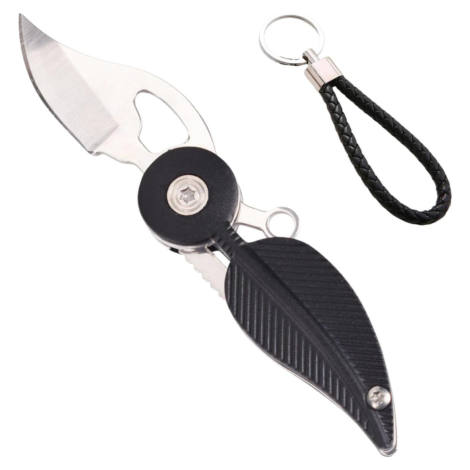 Cuchillo de bolsillo mini CHJIANAO negro, acero inoxidable, 9.7 cm