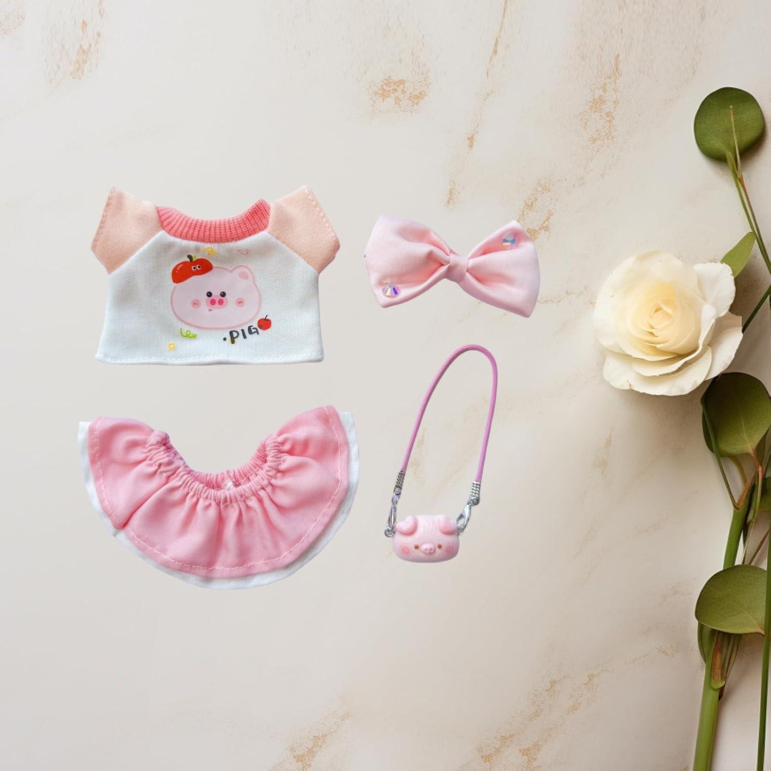 Conjunto de Ropa para Muñecas 17cm Xinbalove 4 Piezas Rosa