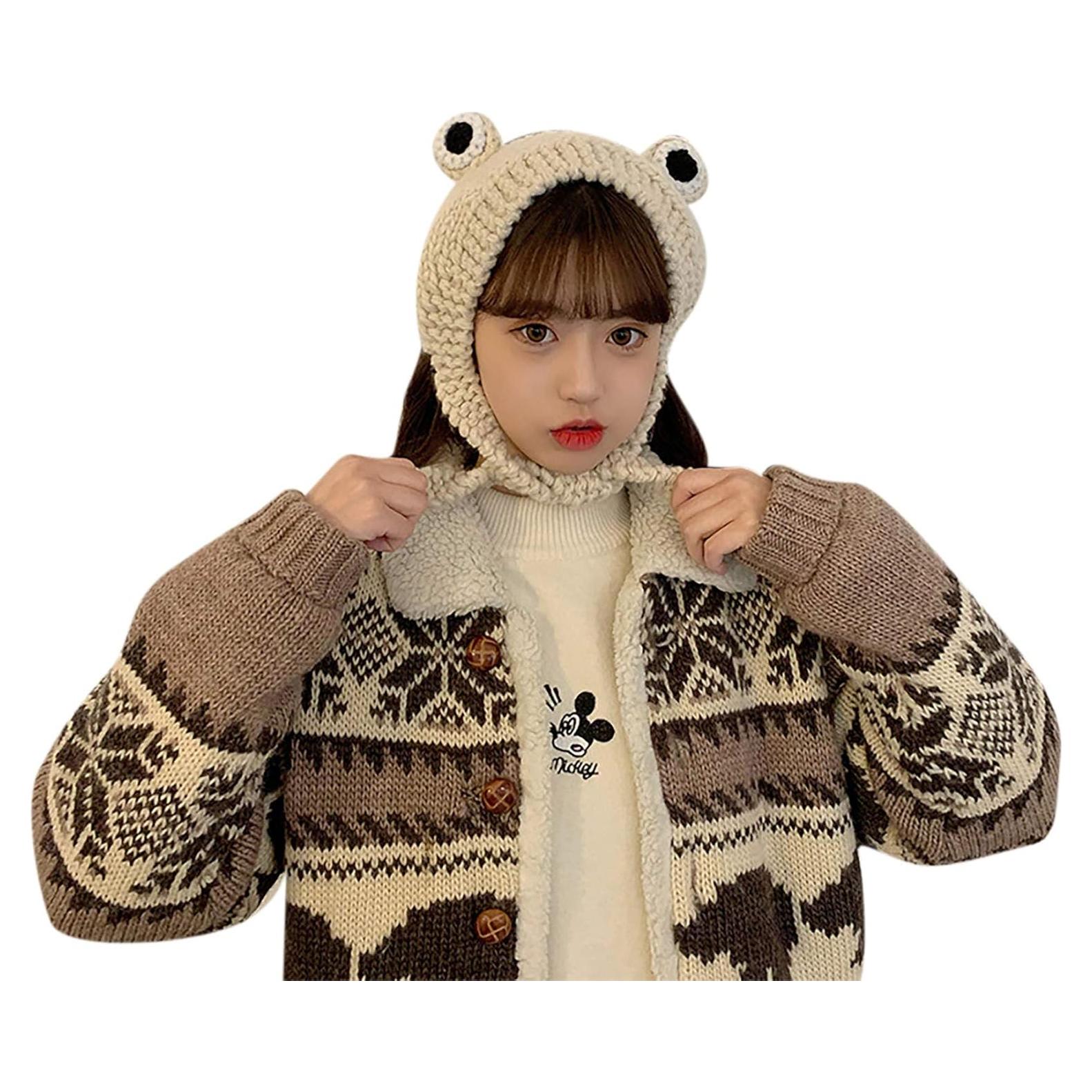 Gorro de Rana Tejido a Mano ANKOMINA para Niños y Adultos