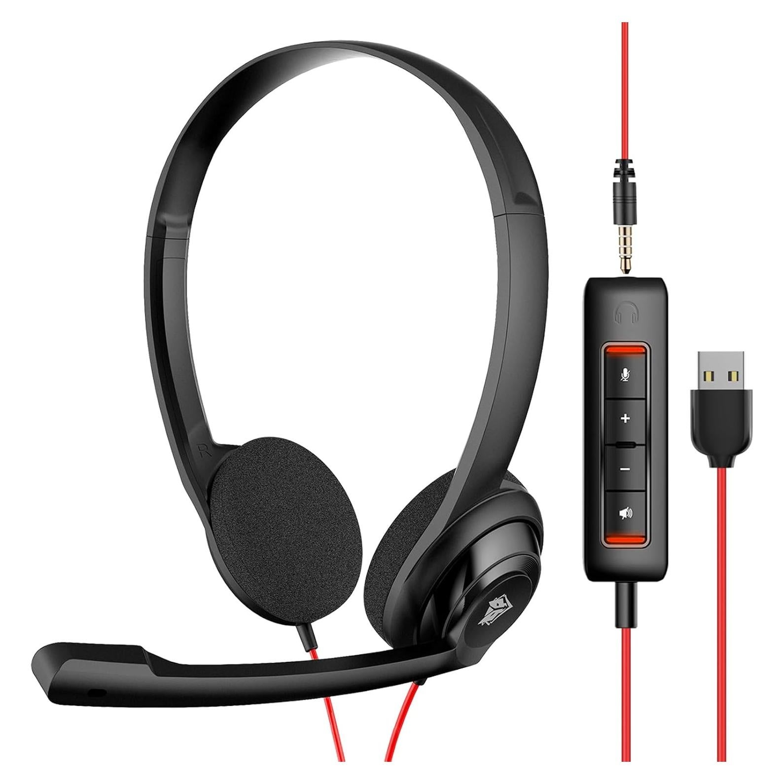 Auricular NUBWO HW02 USB y 3.5mm, Ligero y Cómodo para Llamadas