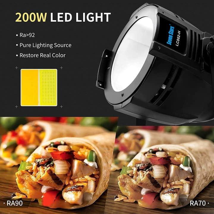 Luces LED Par Seven Stars 200W COB 4 Paquetes Luz Fría y Cálida