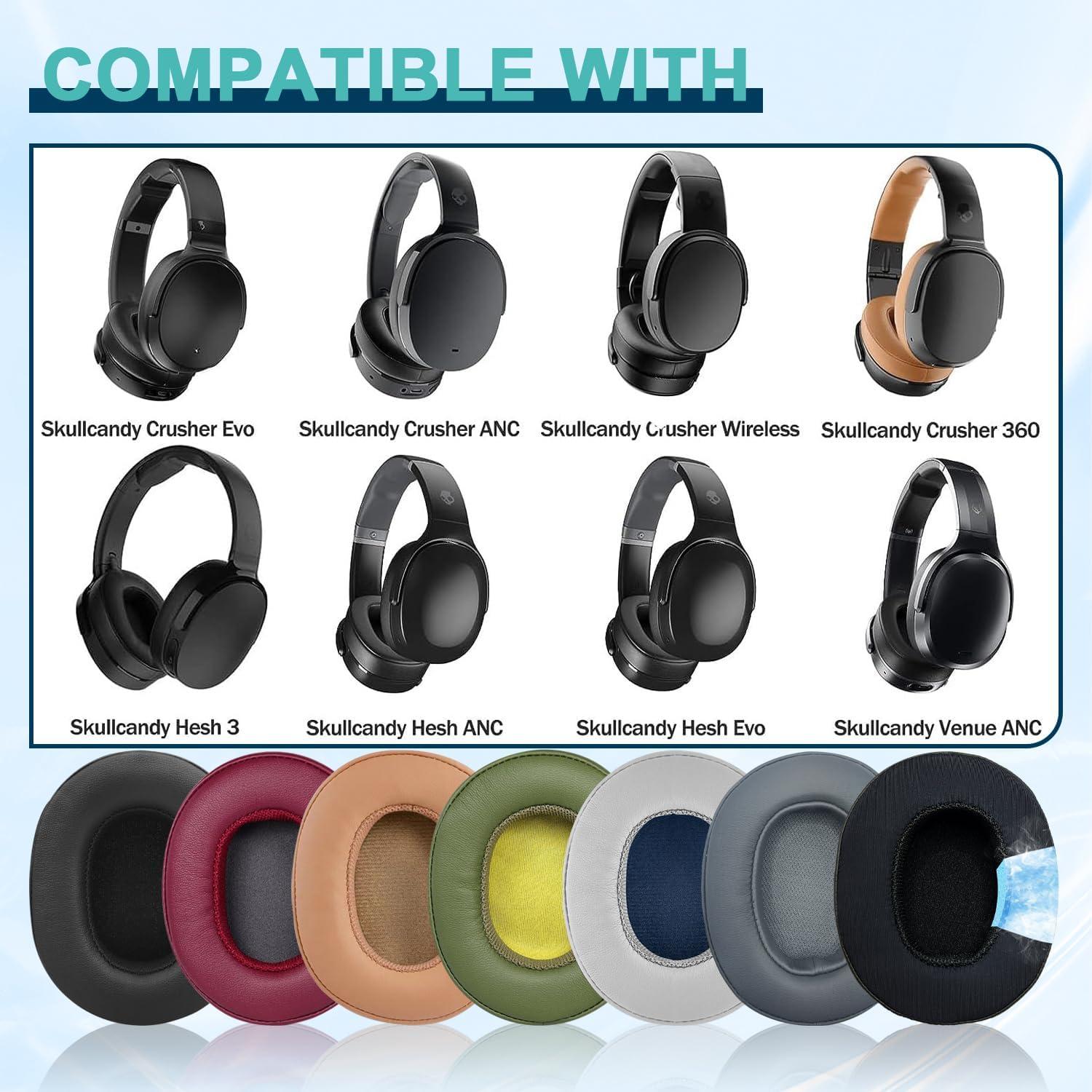 Almohadillas de Repuesto HAOMUK para Skullcandy Crusher y Hesh - Negro