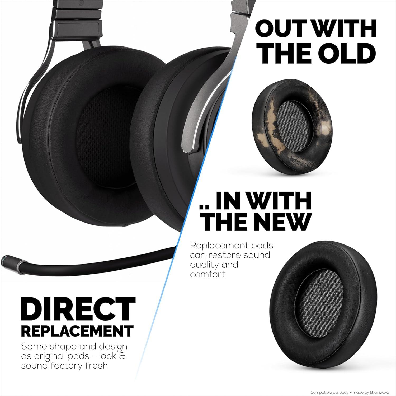 Almohadillas de Repuesto Brainwavz para Auriculares Corsair Virtuoso RGB - PU Cuero Suave