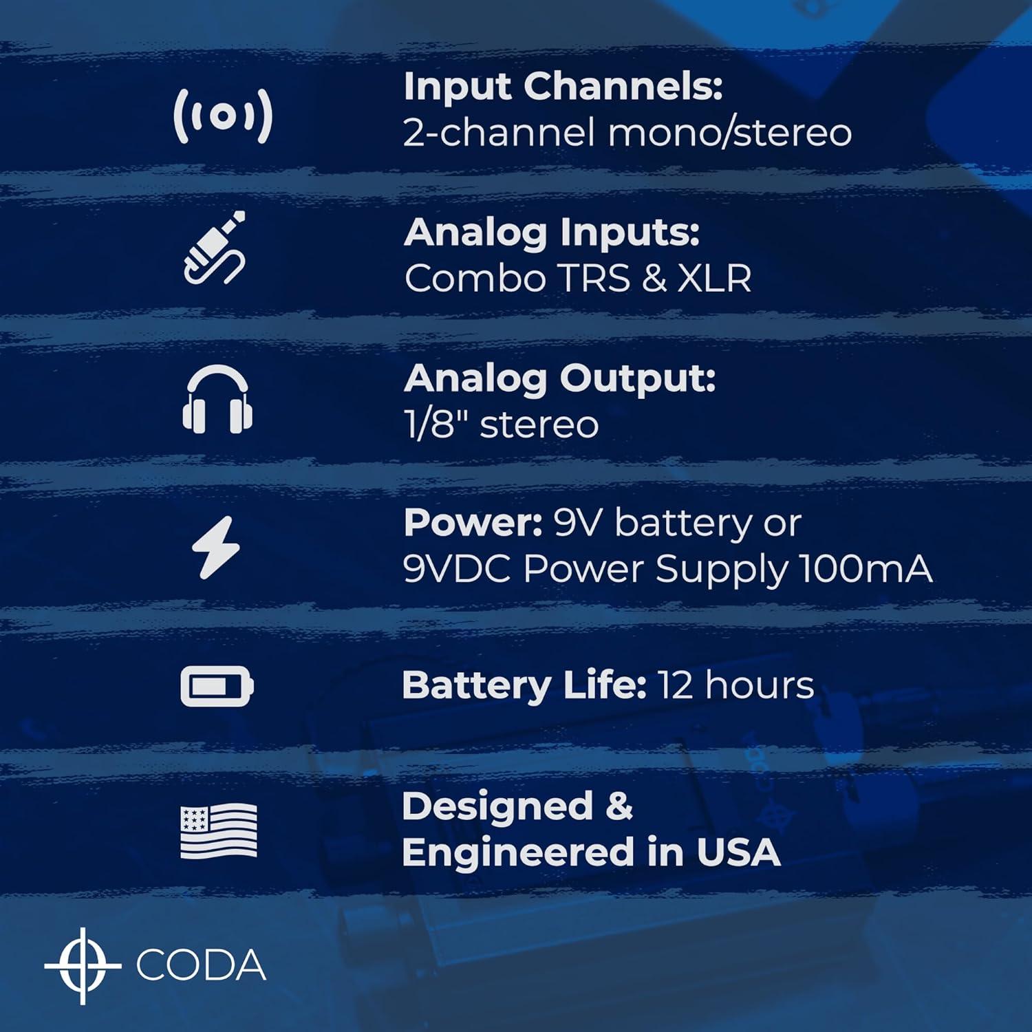Amplificador In Ear Coda IEM-Pro Doble Canal 5W Negro