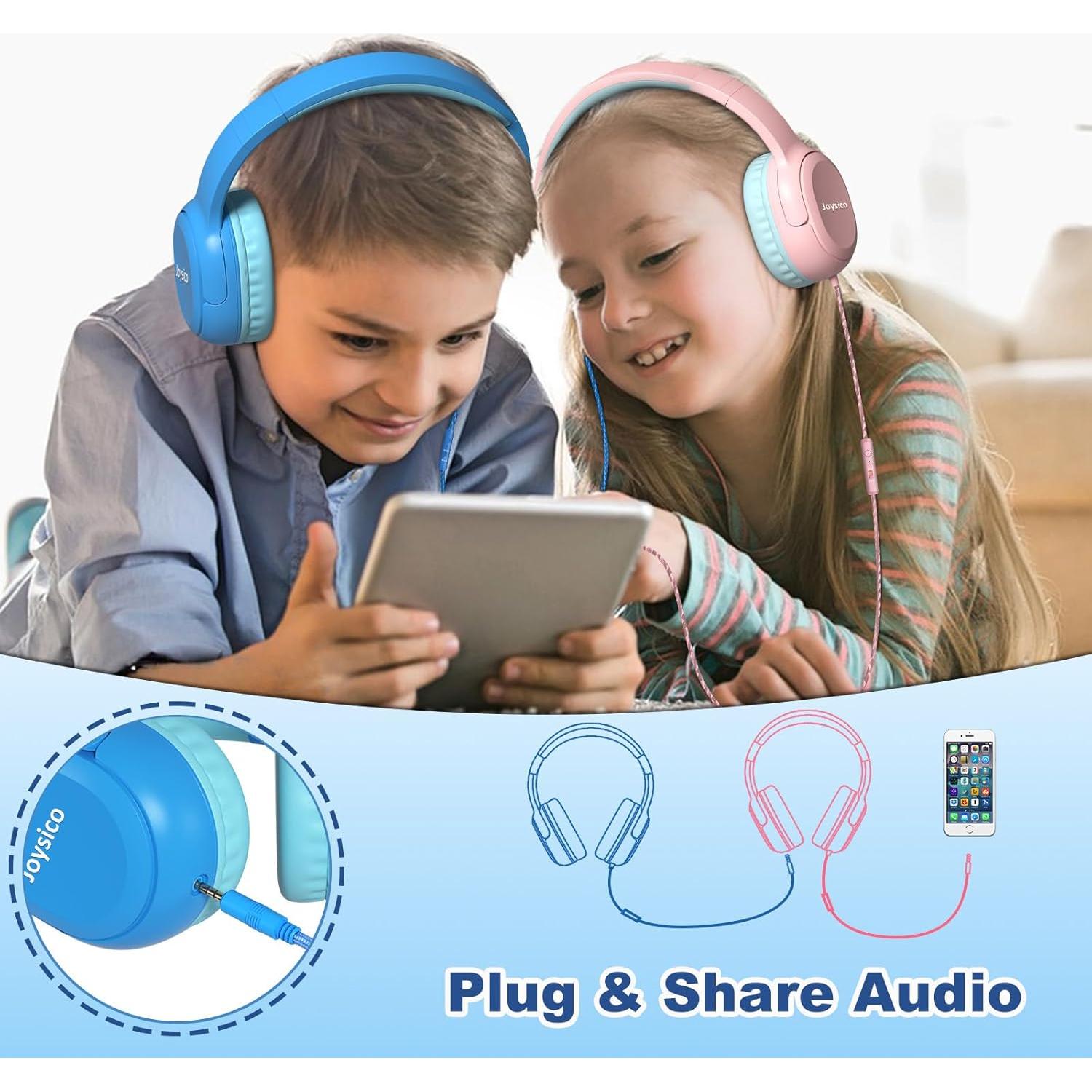 Auriculares Joysico YO1 para Niños con Micrófono Azul 85dB