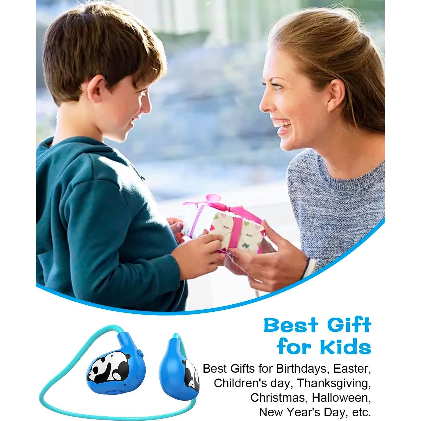 BANIGIPA Kids Headphones, Open Ear Headphones, Wireless Bluetooth 5.4 Headset w/Mic for Calling Studying Traveling, 13g Ultra-Light Comfort, 85dB Healthy Volume Control Protect Hearing, 10H Playtime