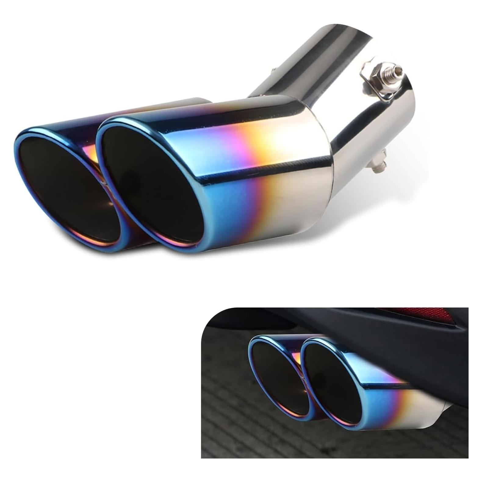 Punta de Escape Doble Arwrilt 6.35 cm Acero Inoxidable Azul