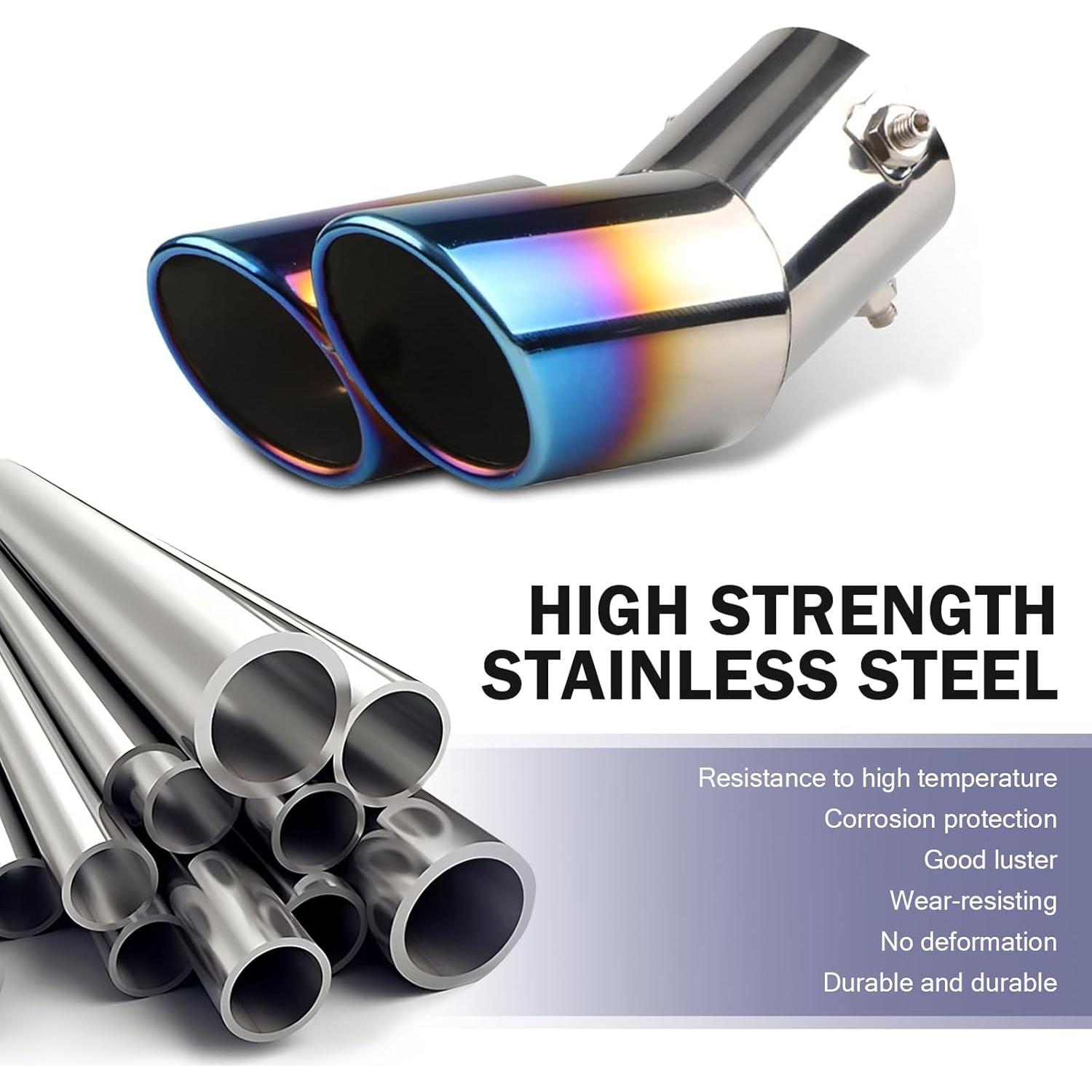 Punta de Escape Doble Arwrilt 6.35 cm Acero Inoxidable Azul